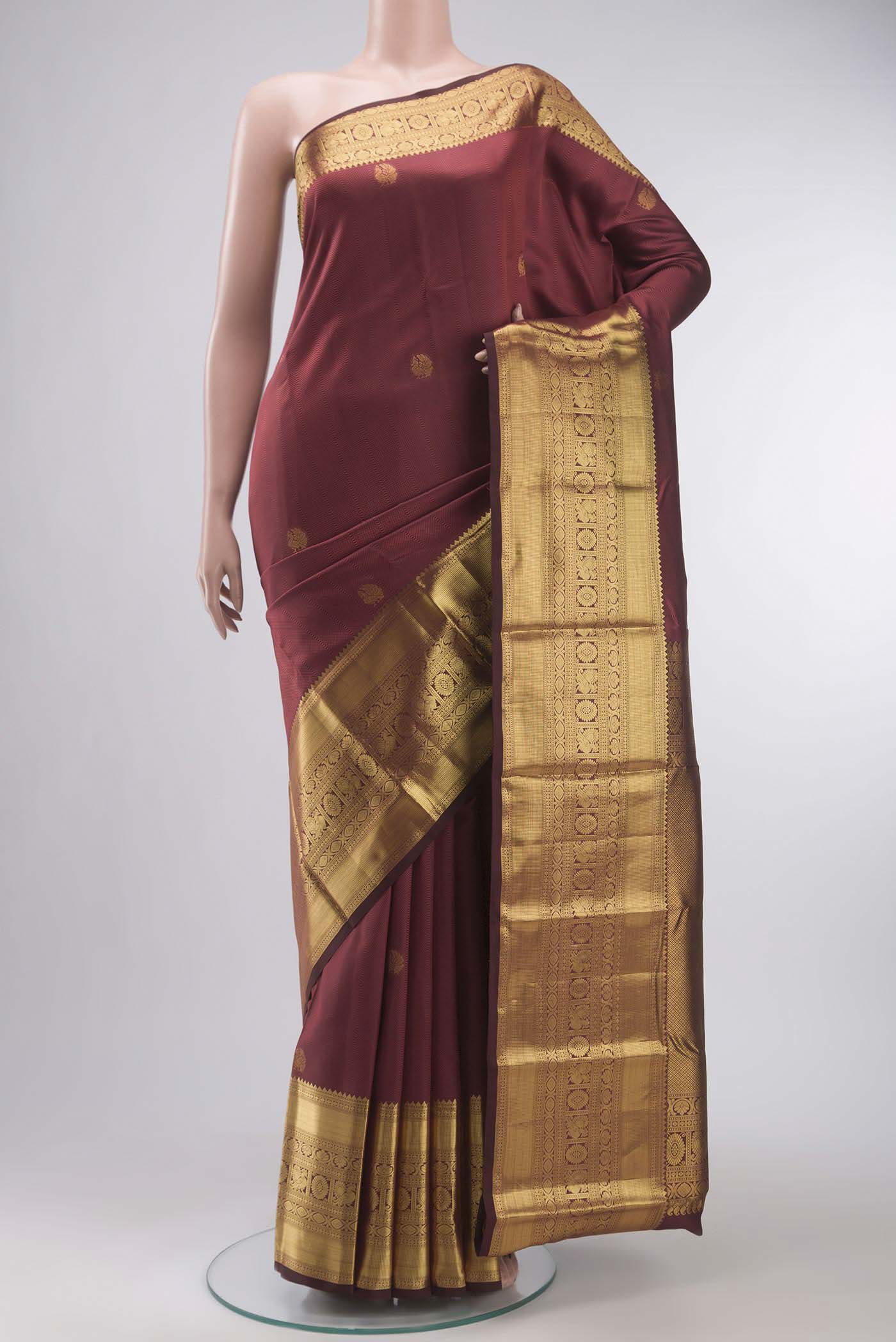 Maroon Kanchipuram Silk Saree