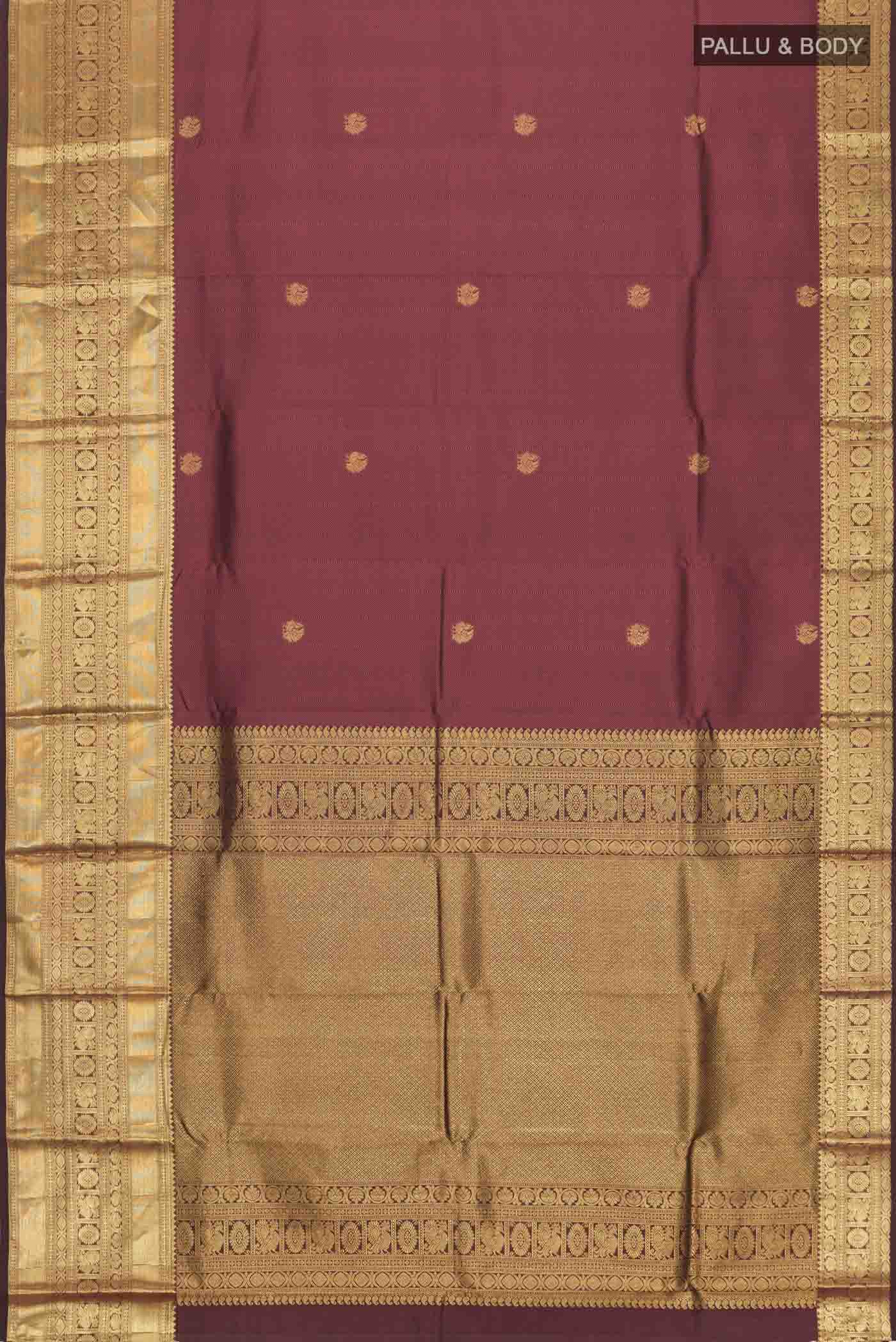 Maroon Kanchipuram Silk Saree - Image 6