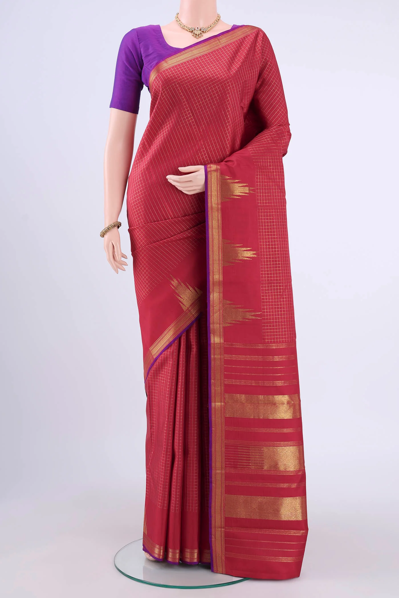 Maroon Kanchipuram Silk Saree