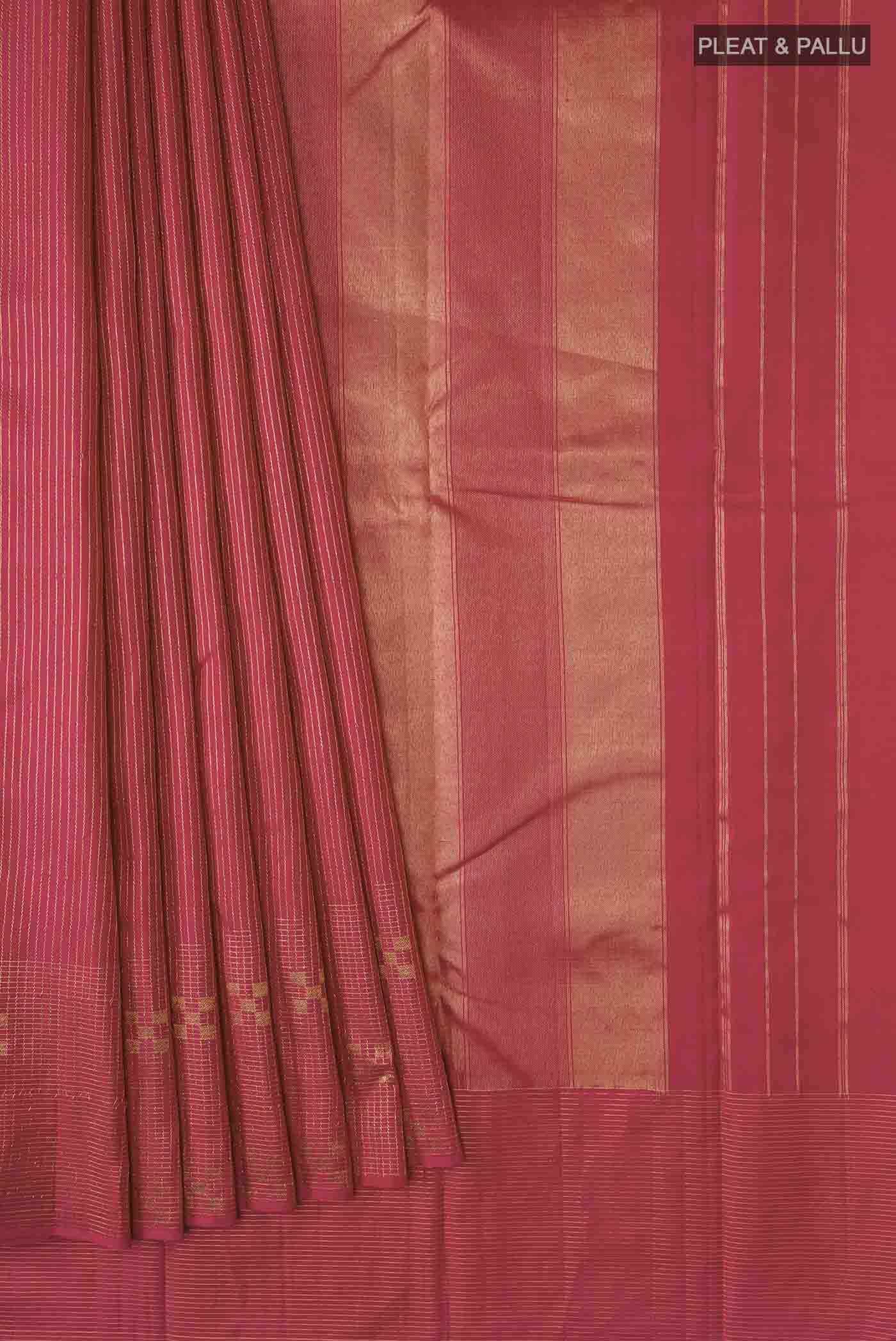 Maroon Kanjivaram Silk Saree - Image 4