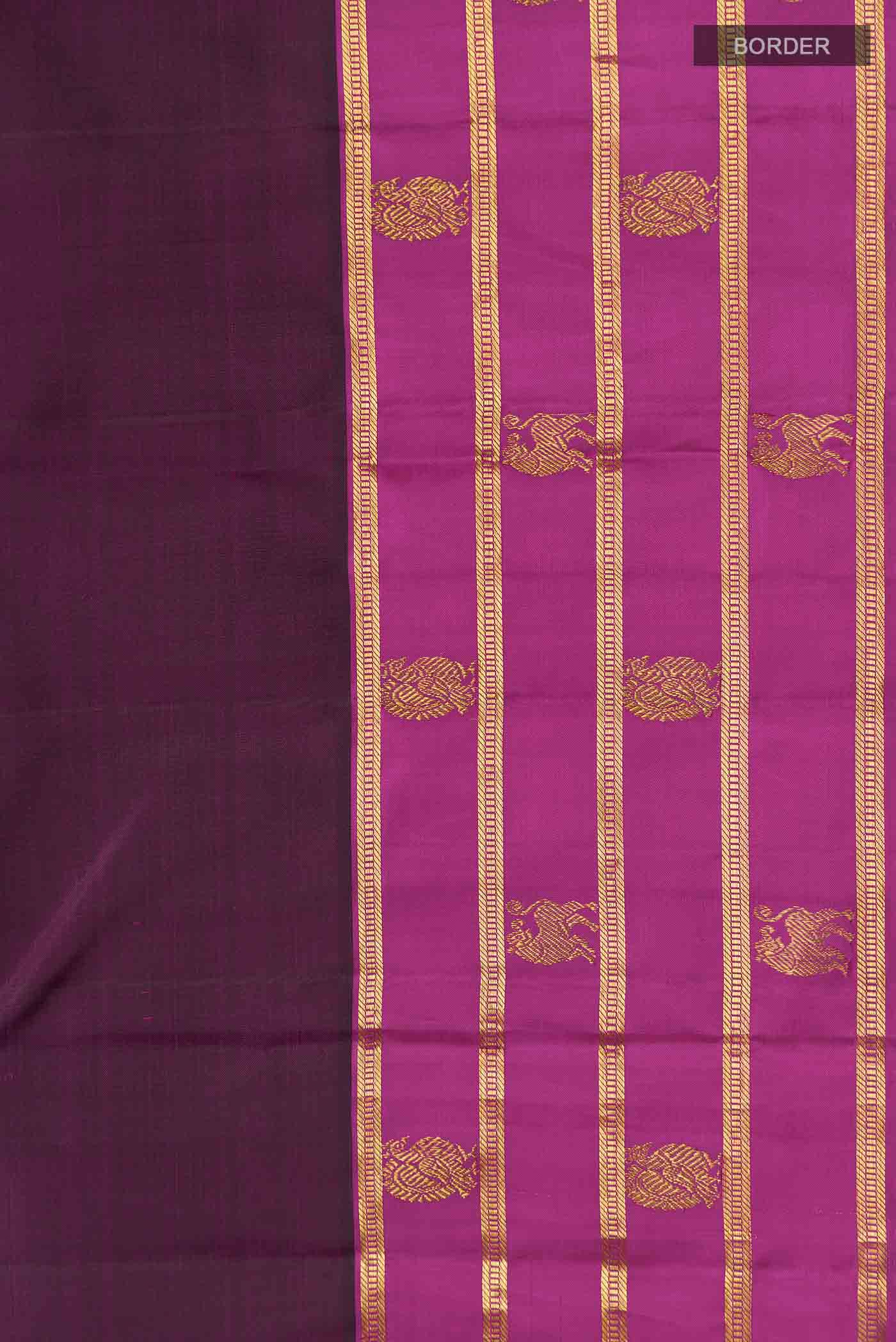 Purple Kanjivaram Silk Saree - Image 3