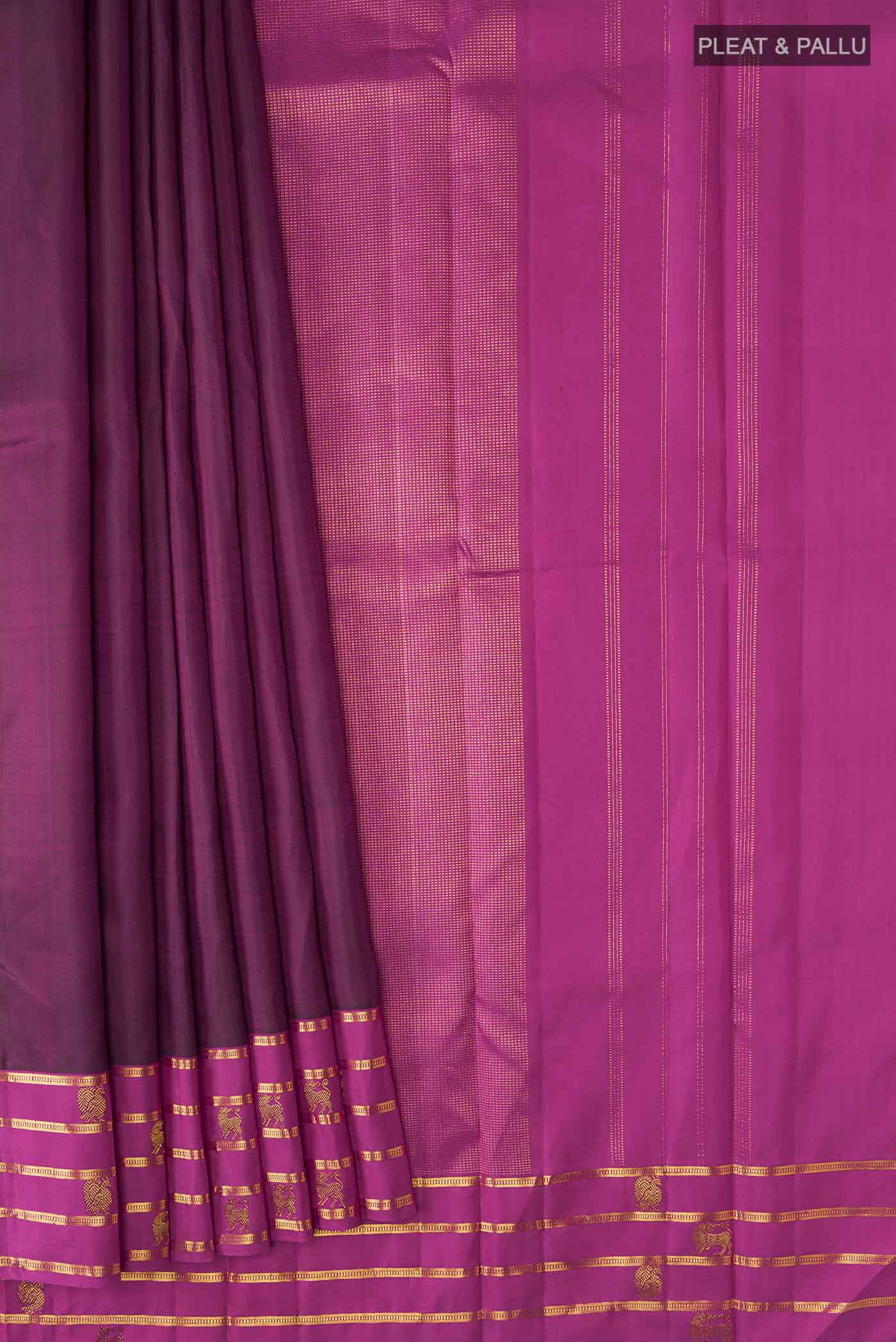 Purple Kanjivaram Silk Saree - Image 4