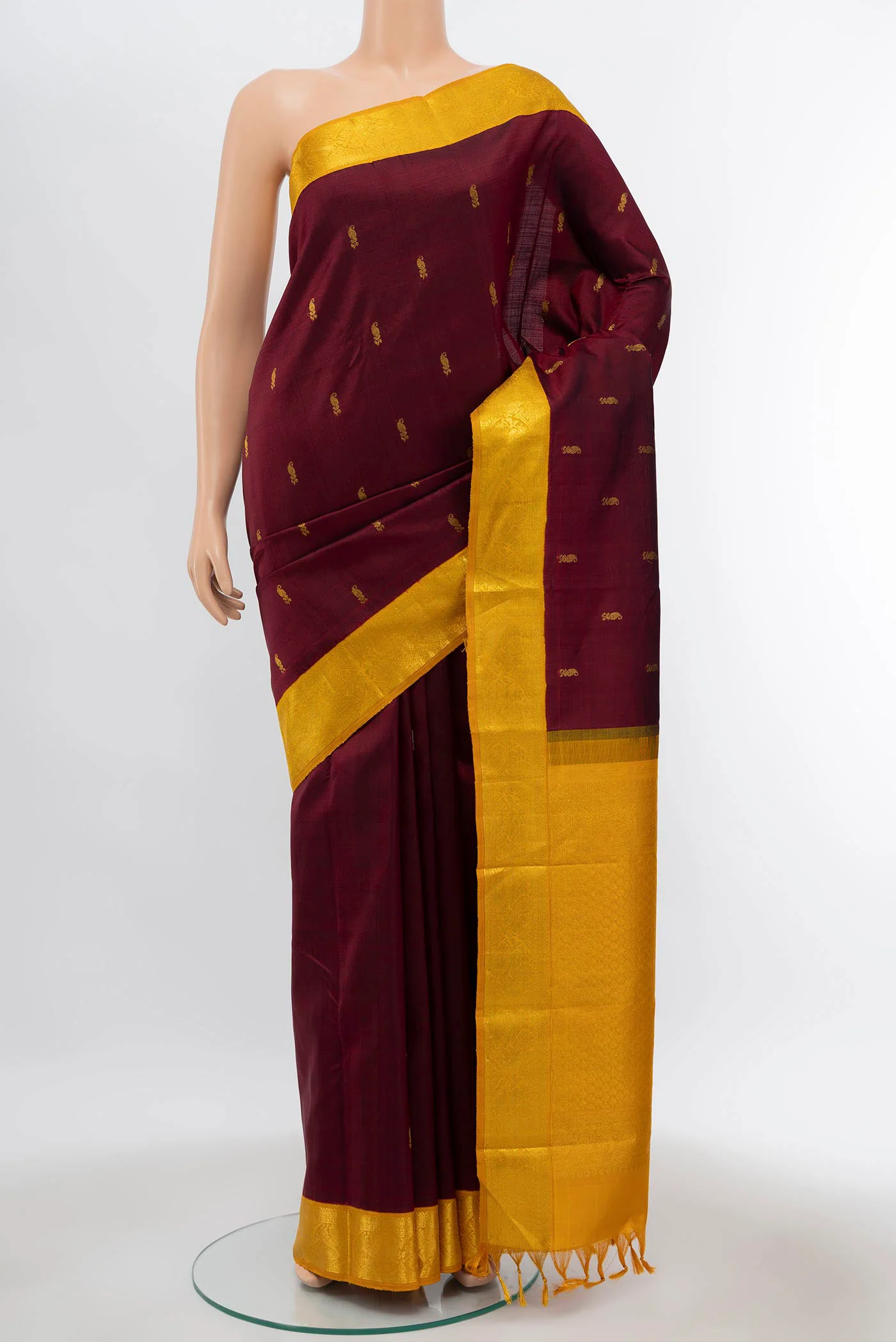 Maroon Kanjivaram Silk Saree