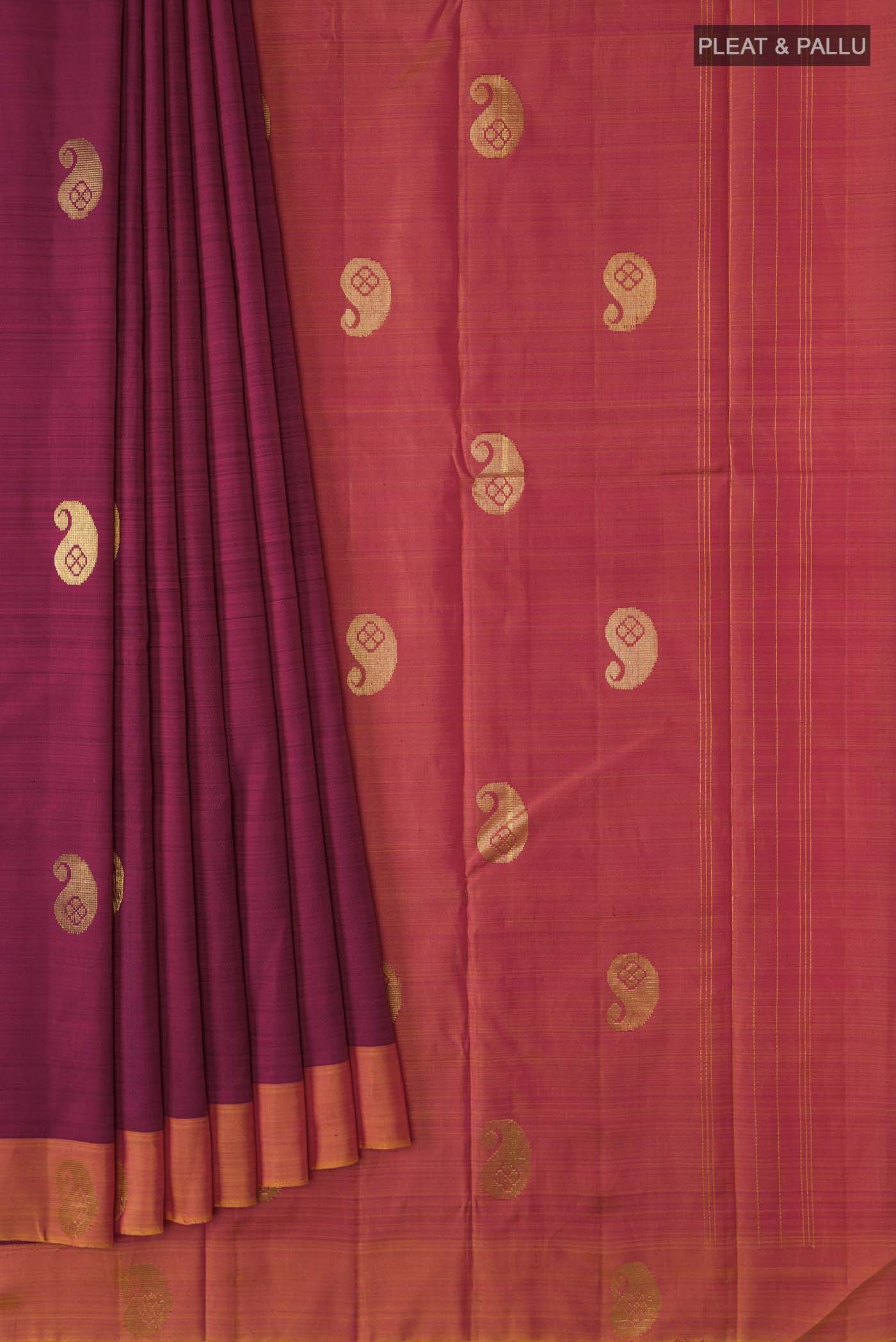 Maroon Kanchipuram Silk Saree - Image 4