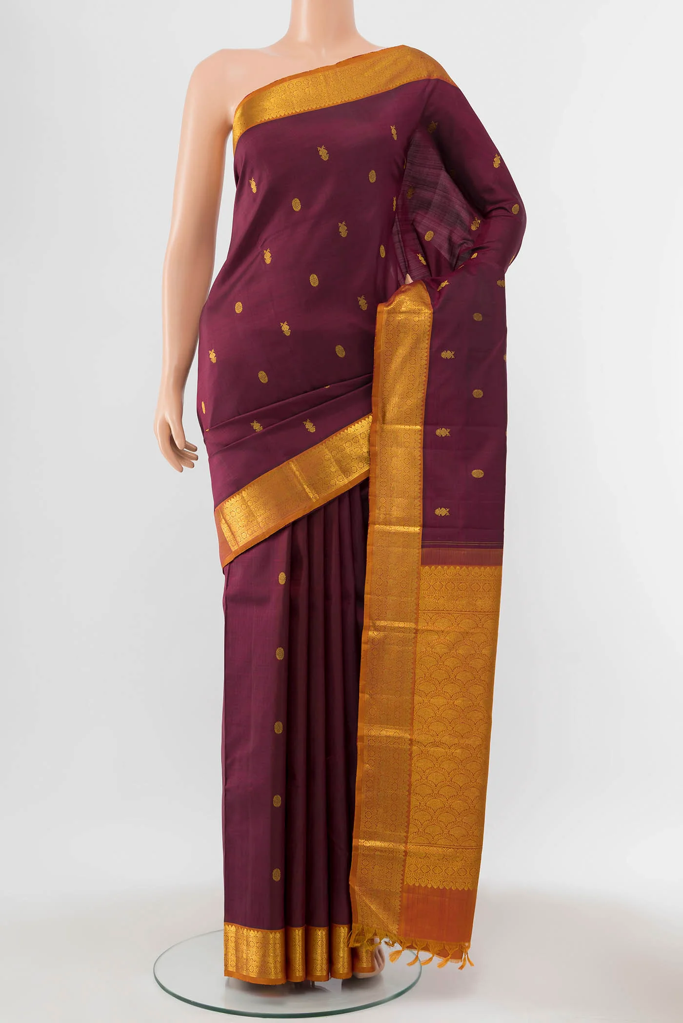 Maroon Kanjivaram Silk Saree