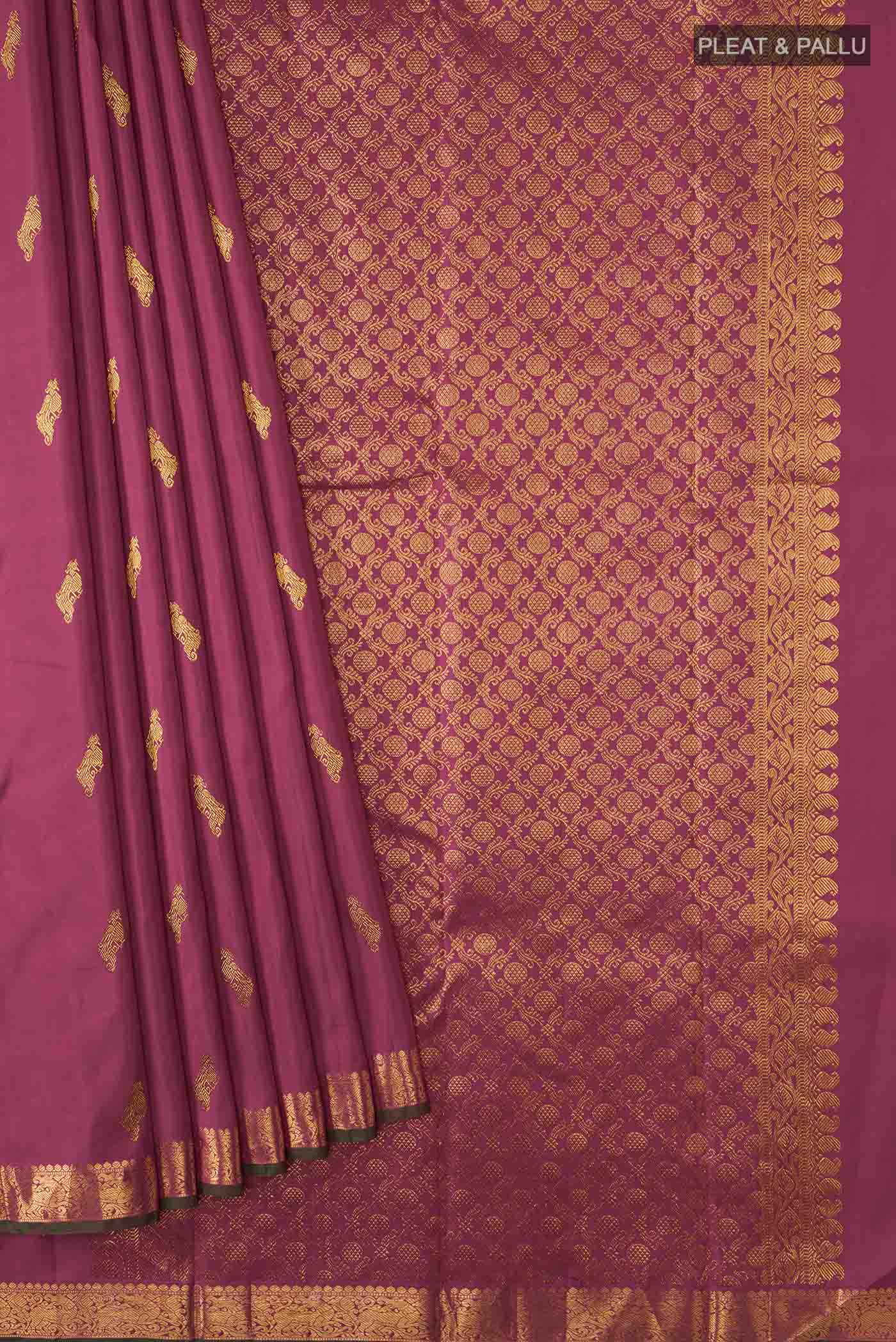 Maroon Kanchipuram Silk Saree - Image 4
