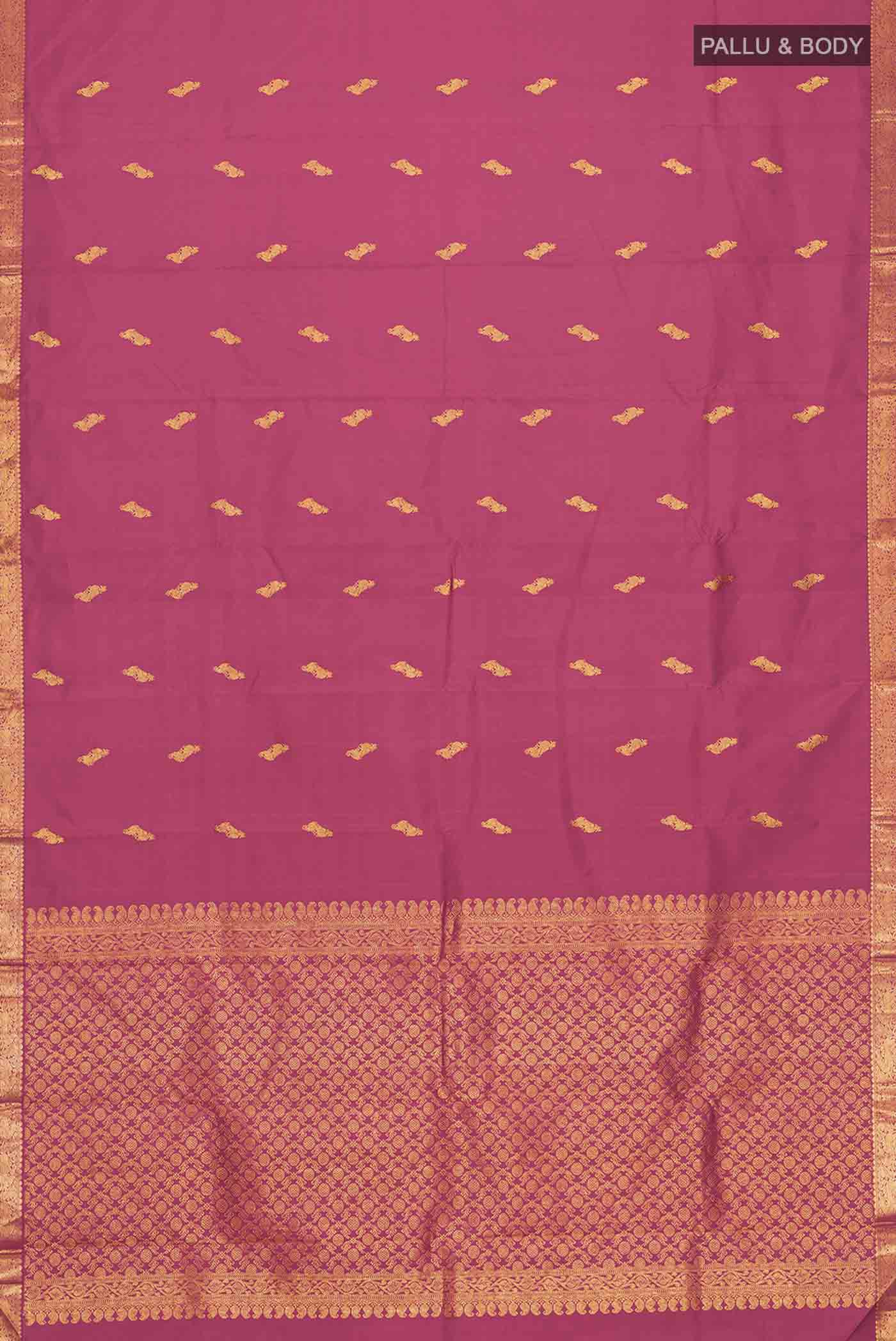Maroon Kanchipuram Silk Saree - Image 6