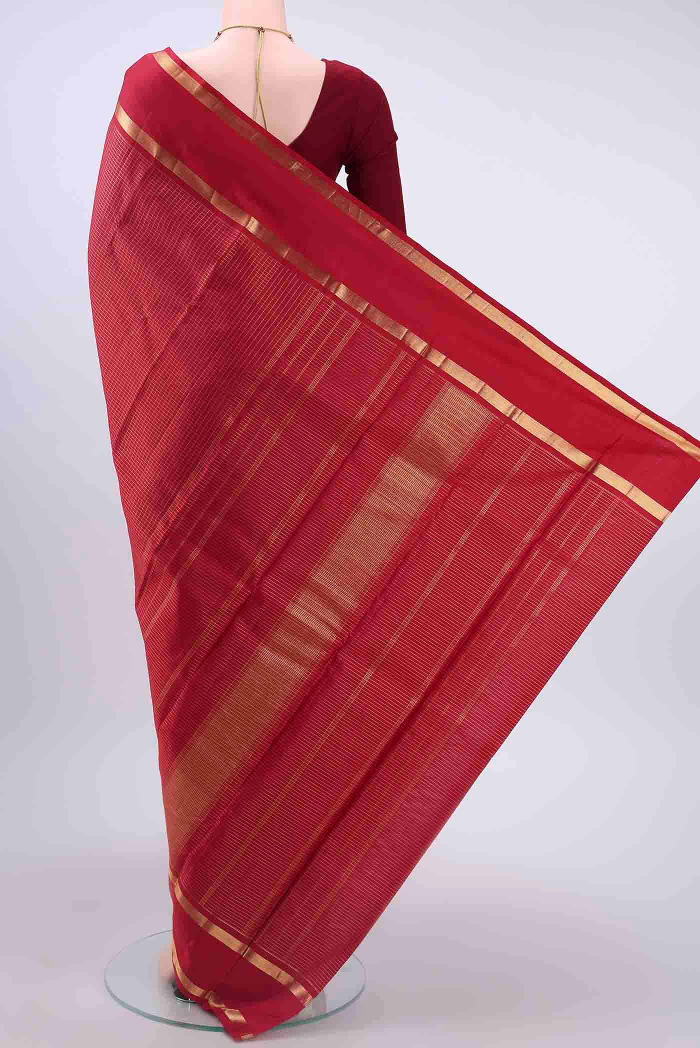 Maroon Kanchipuram Silk Saree - Image 3