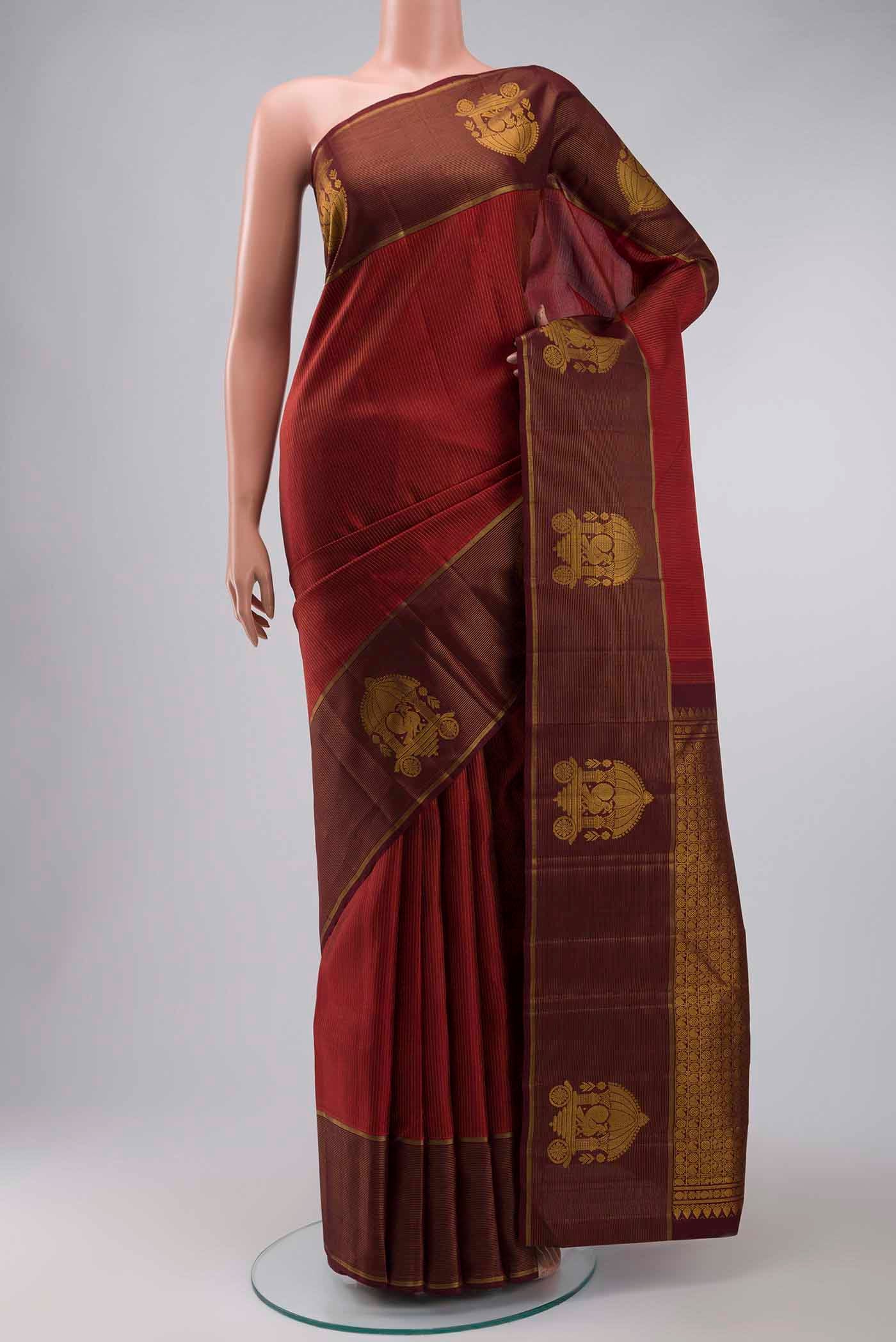 Maroon Kanchipuram Silk Saree