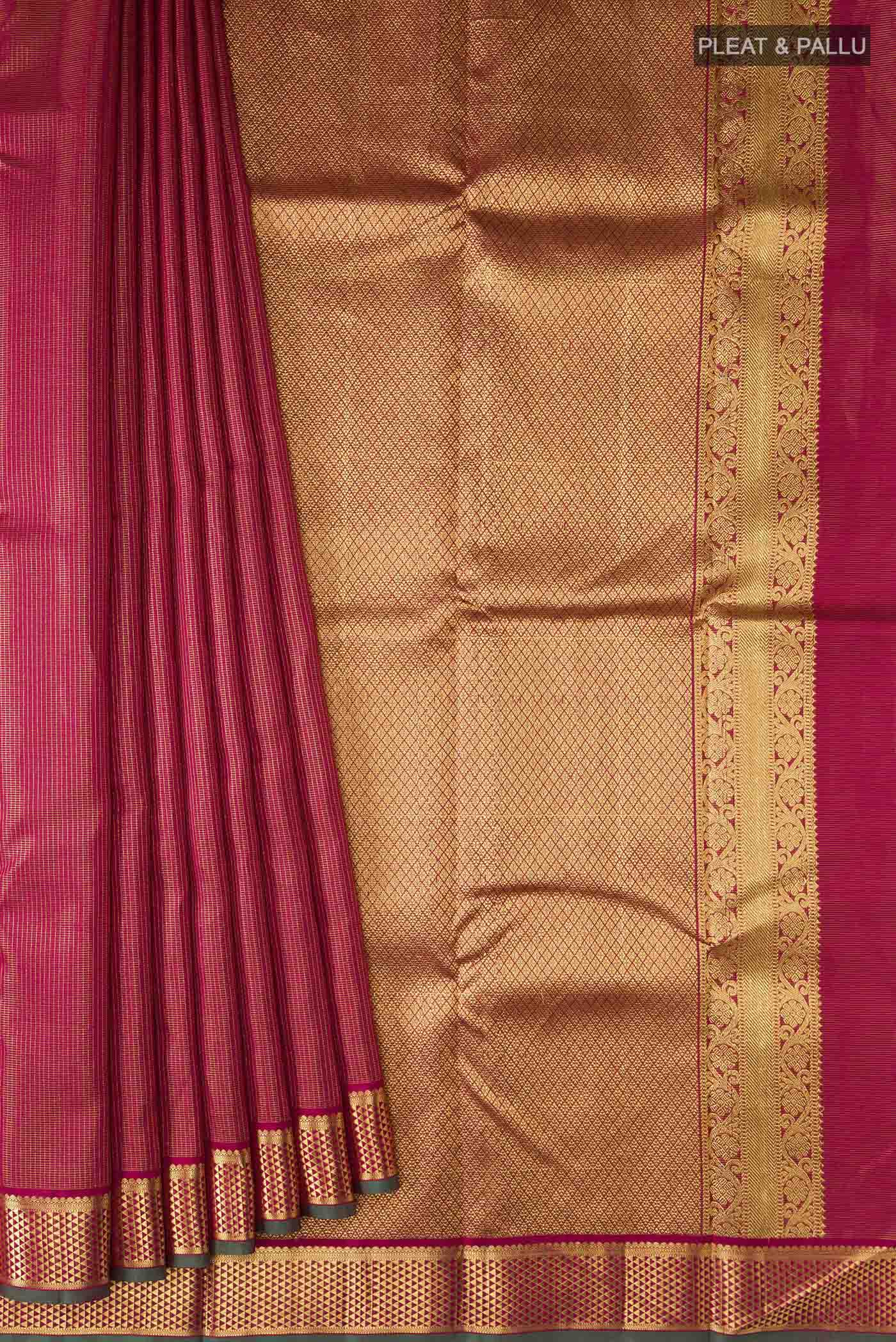 Maroon Kanchipuram Silk Saree - Image 4