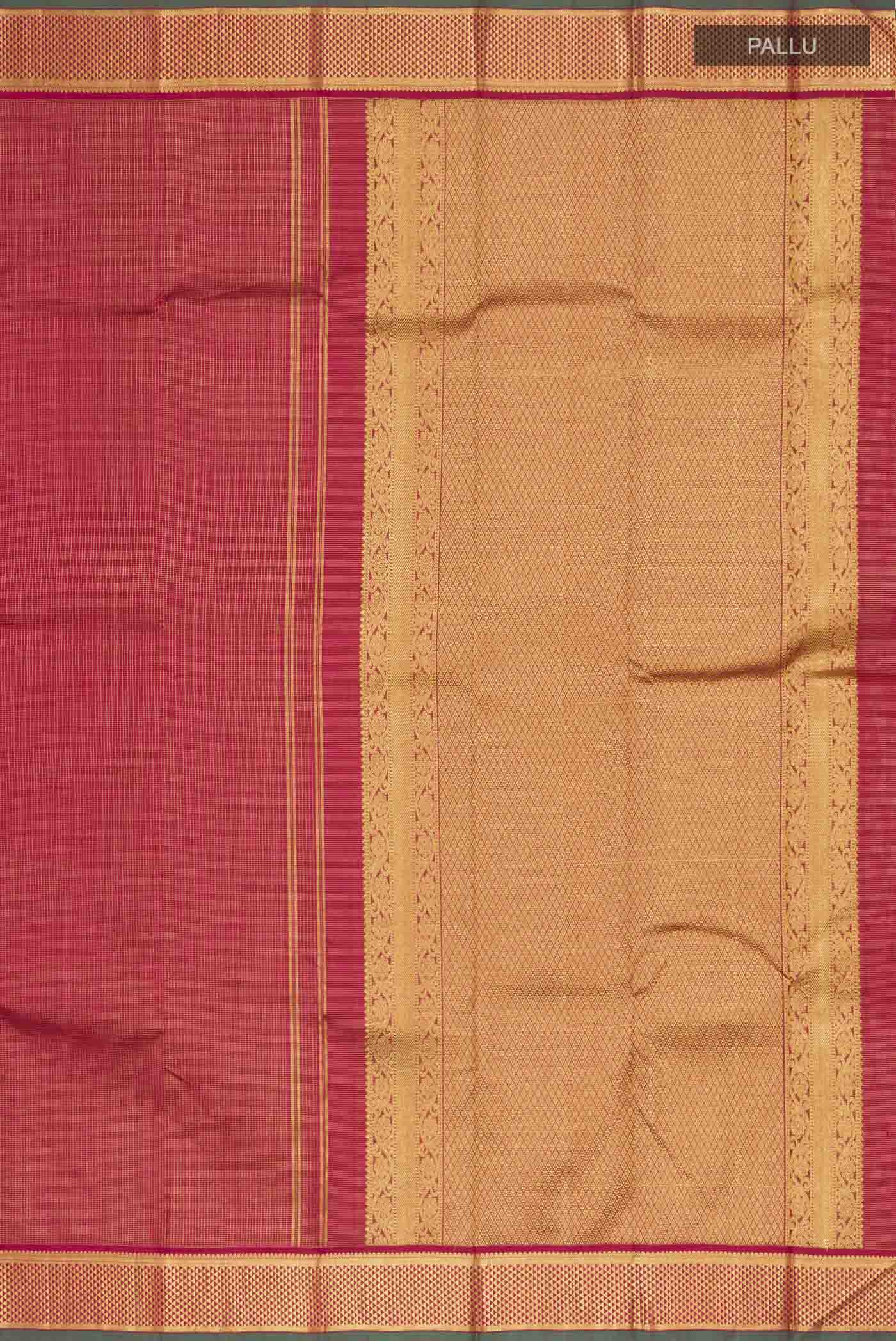 Maroon Kanchipuram Silk Saree - Image 7