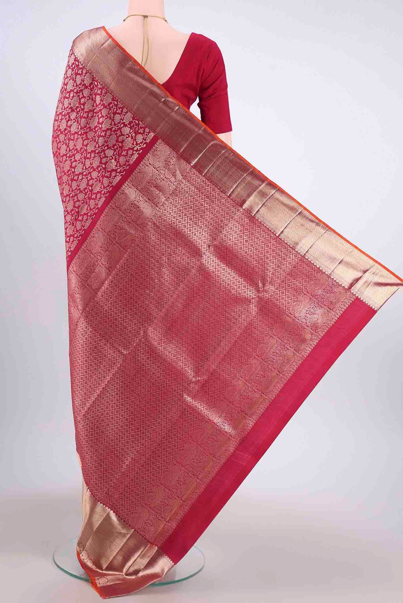 Maroon Kanchipuram Silk Saree - Image 3