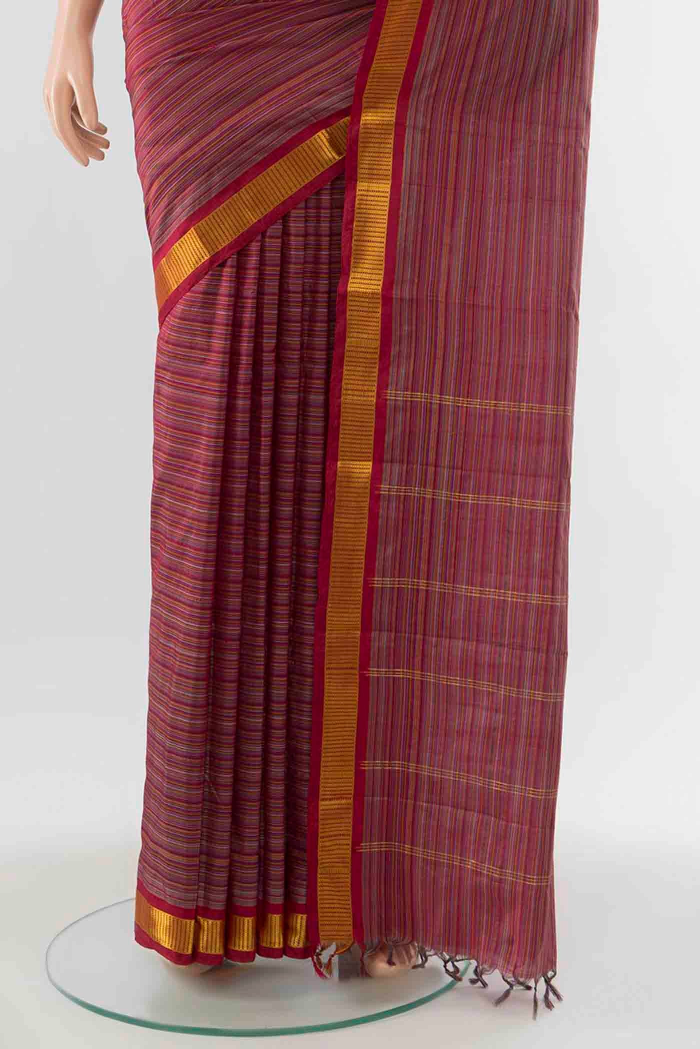 Maroon Kanjivaram Silk Saree - Image 3