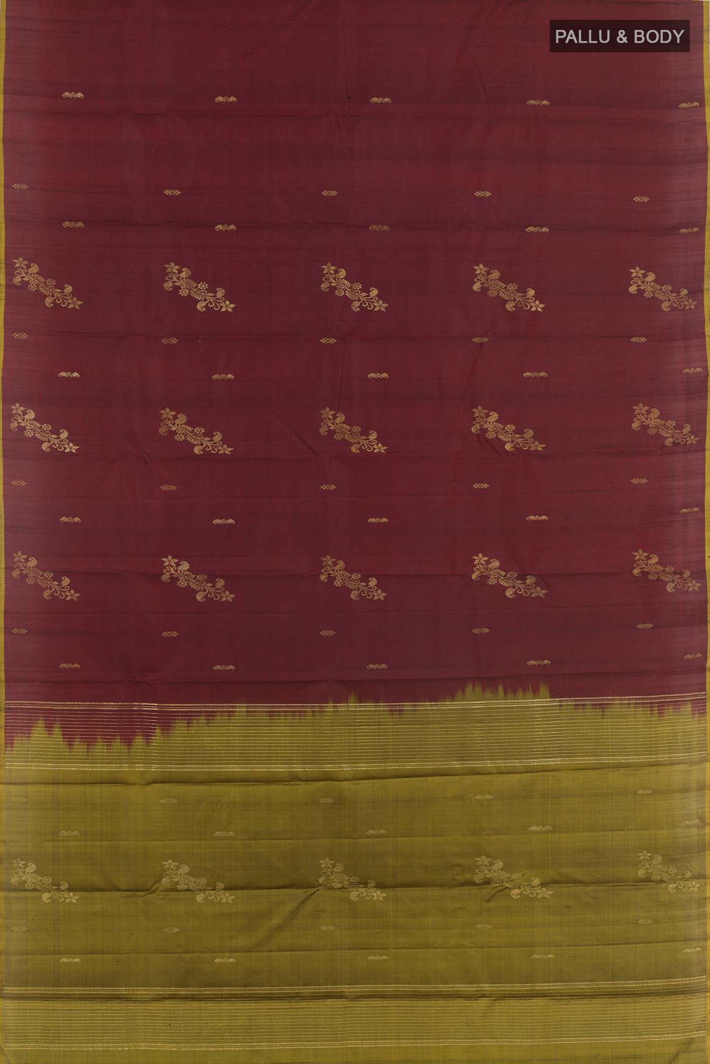 Maroon Kanchipuram Silk Saree - Image 3