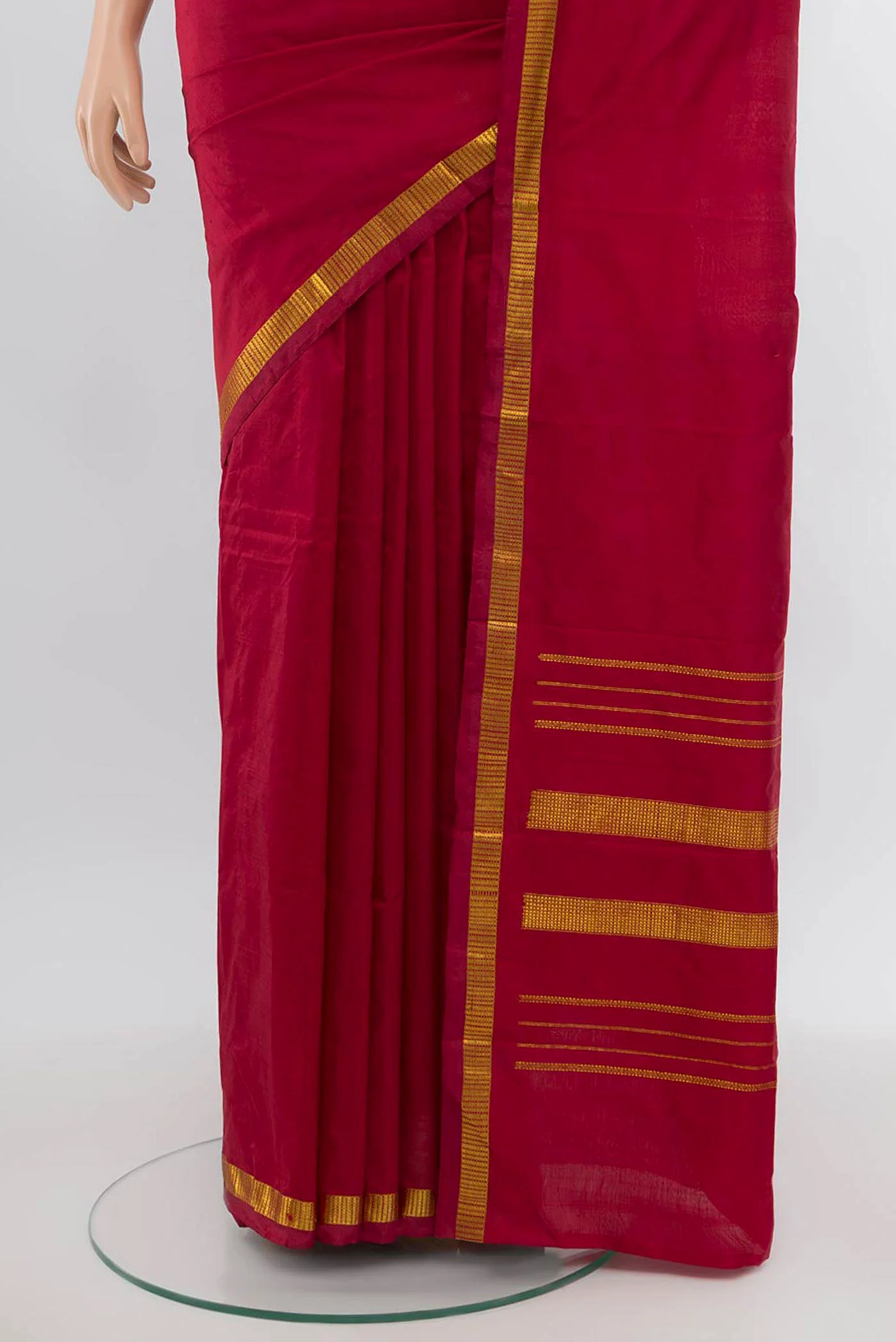Maroon Kanchipuram Silk Saree - Image 3