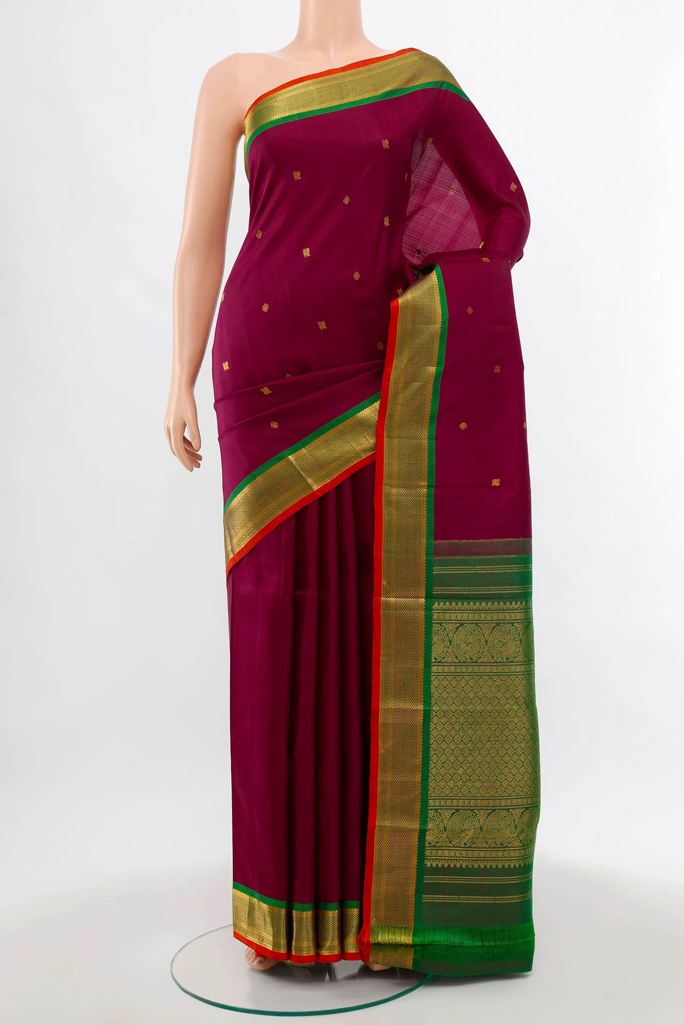 Magenta Kanchipuram Silk Saree