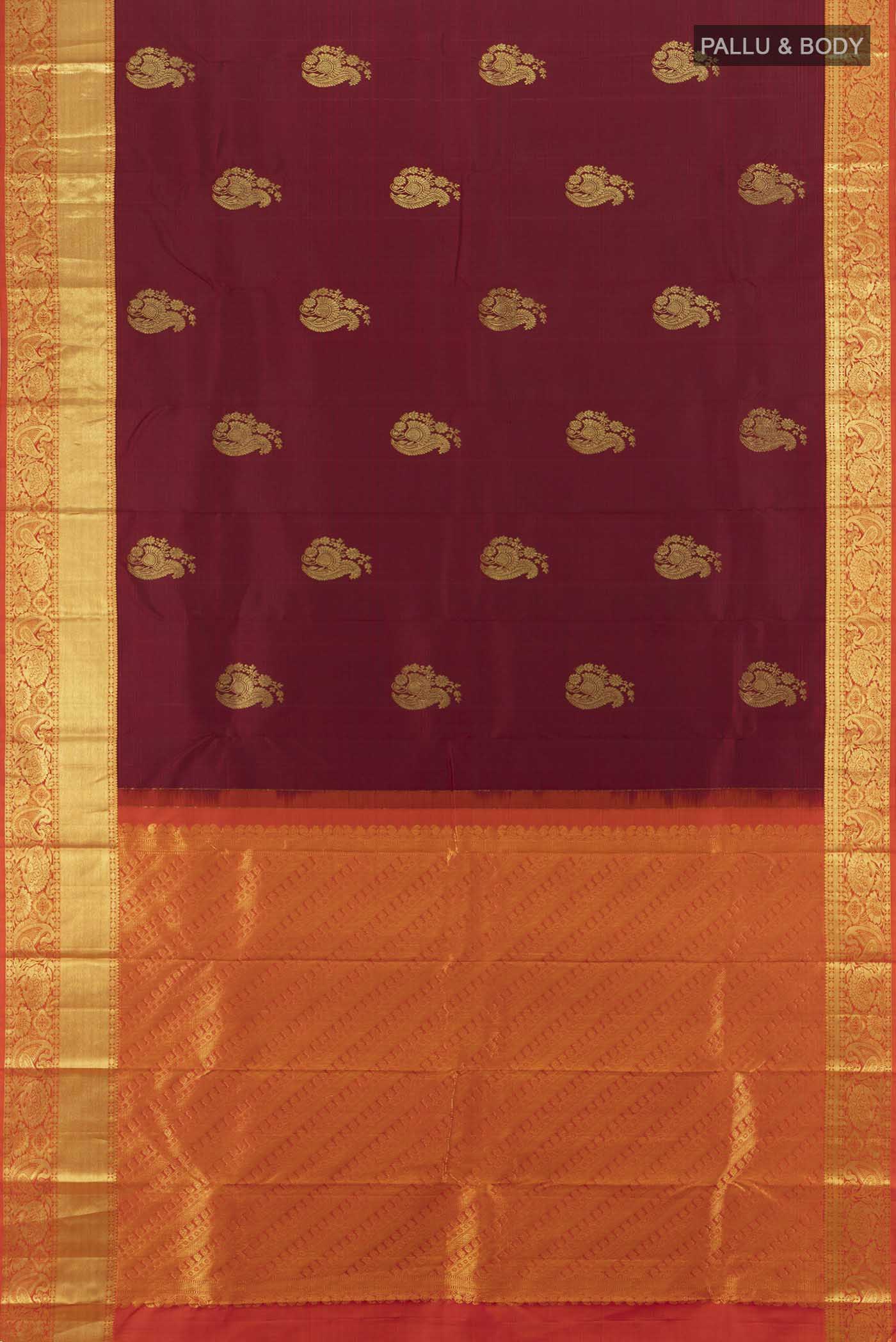Maroon Kanchipuram Silk Saree - Image 5