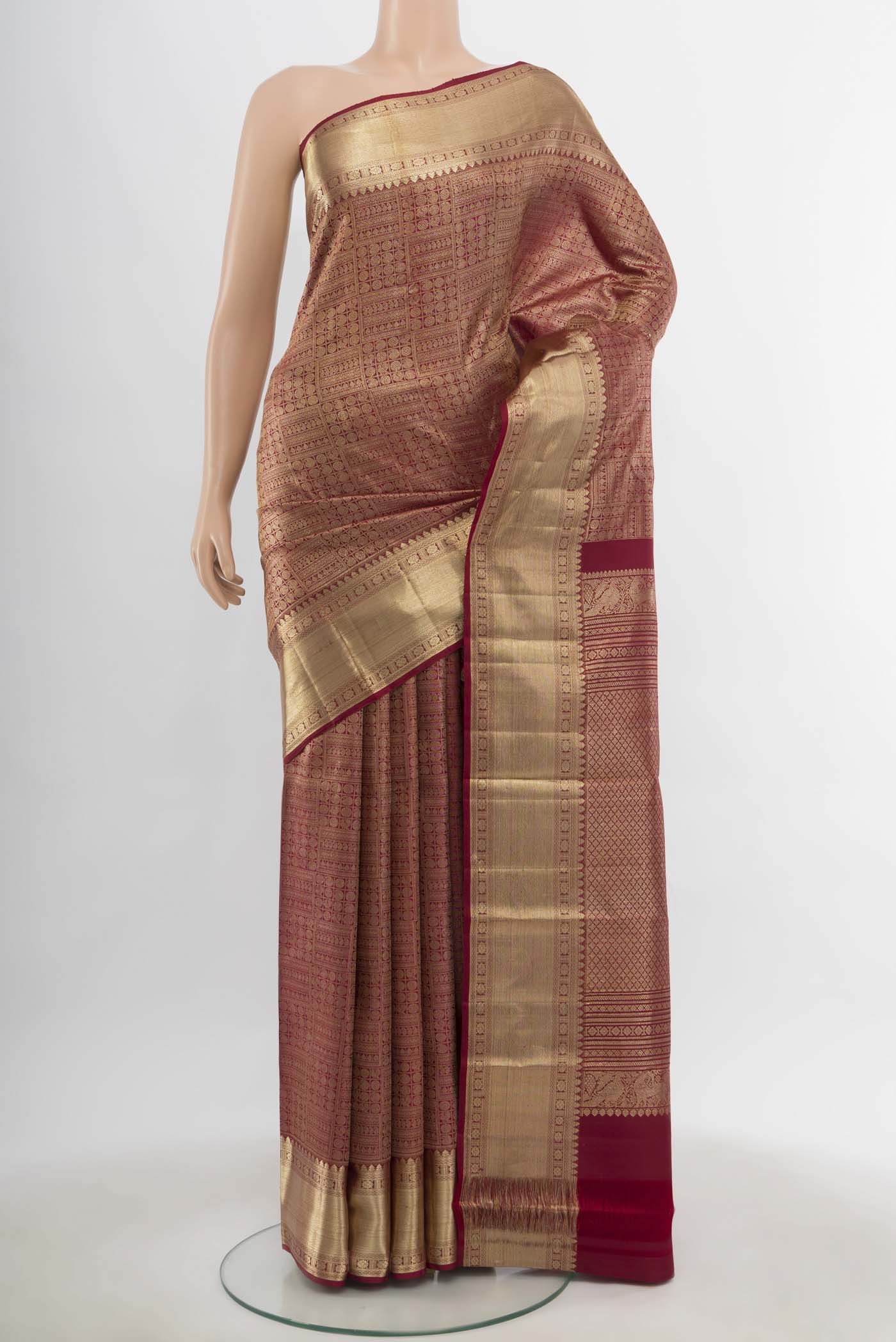 Maroon Kanchipuram Silk Saree