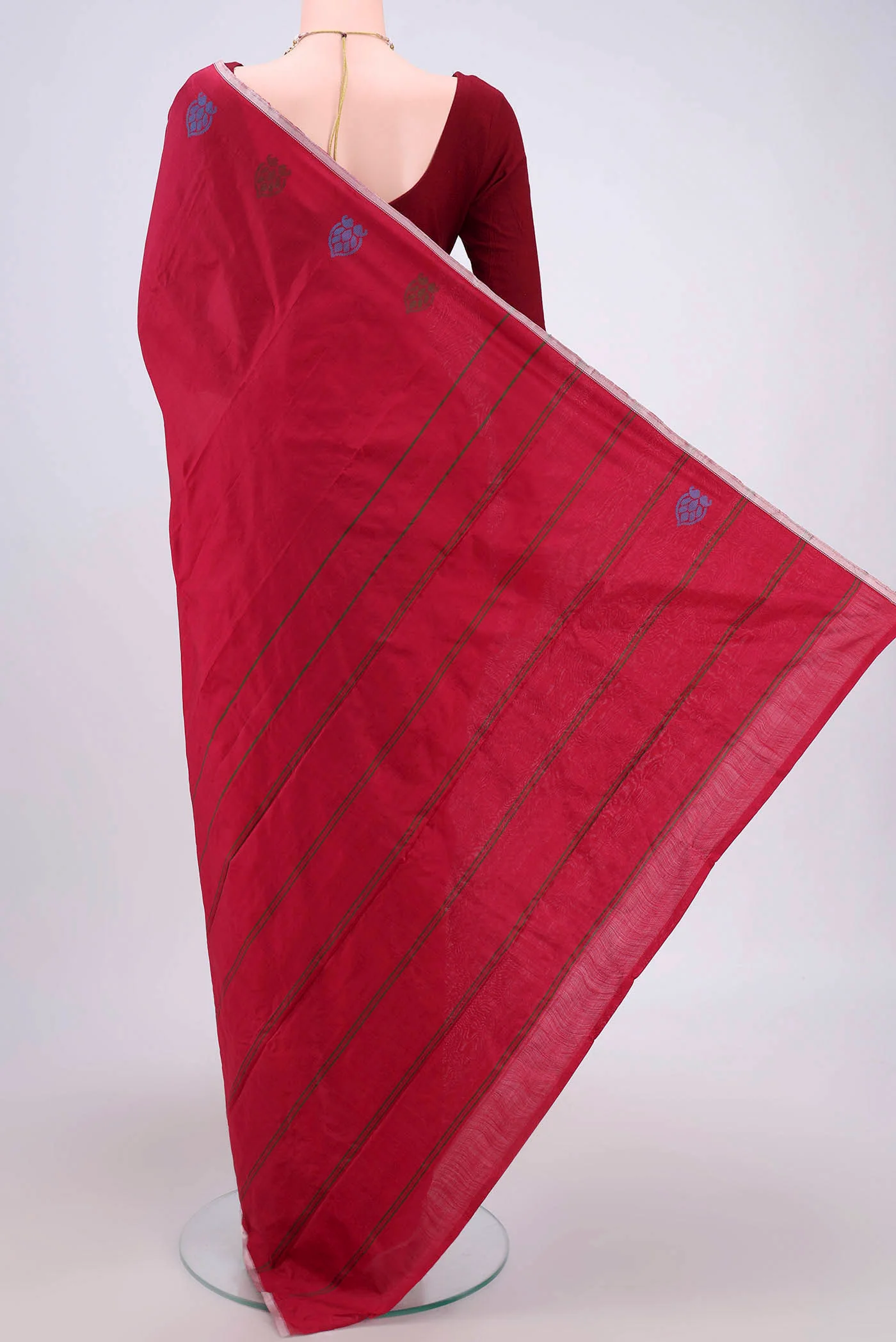 Maroon Kanchipuram Silk Saree - Image 3
