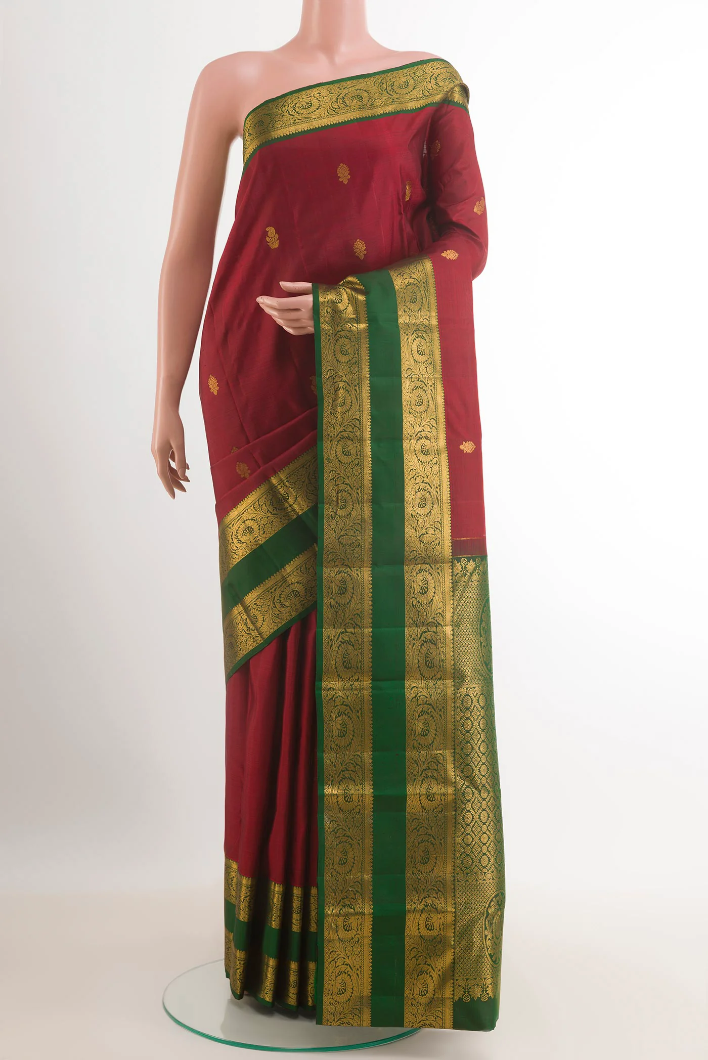 Maroon Kanchipuram Silk Saree