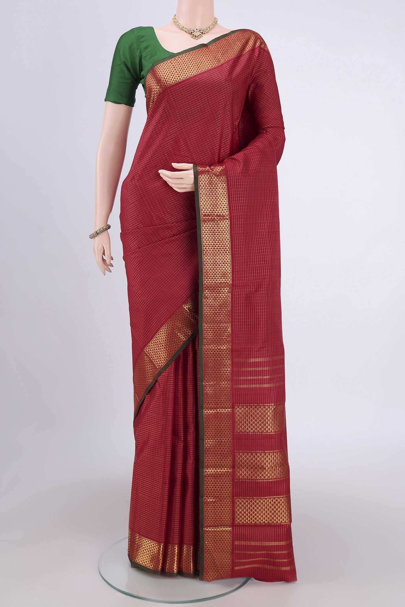 Maroon Kanchipuram Silk Saree