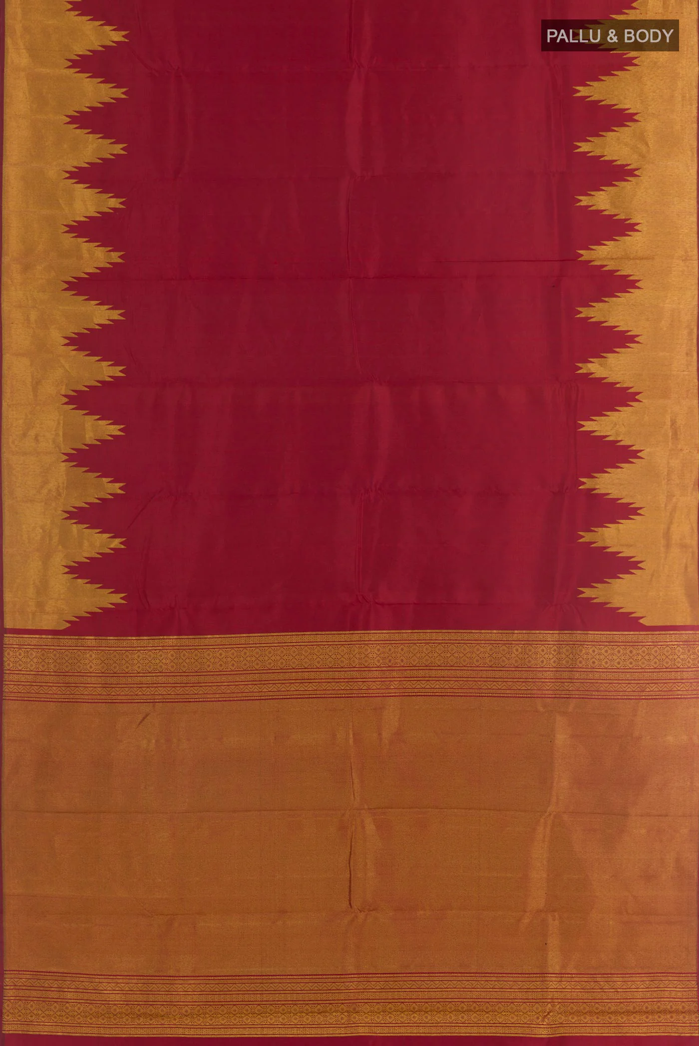 Maroon Kanchipuram Silk Saree - Image 3
