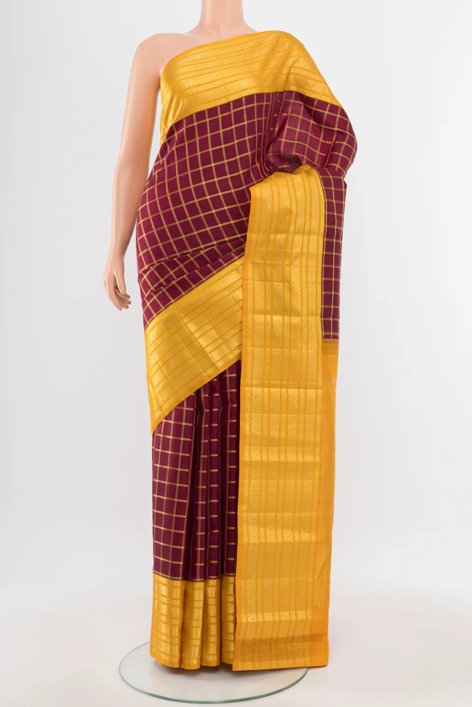 Maroon Kanchipuram Silk Saree