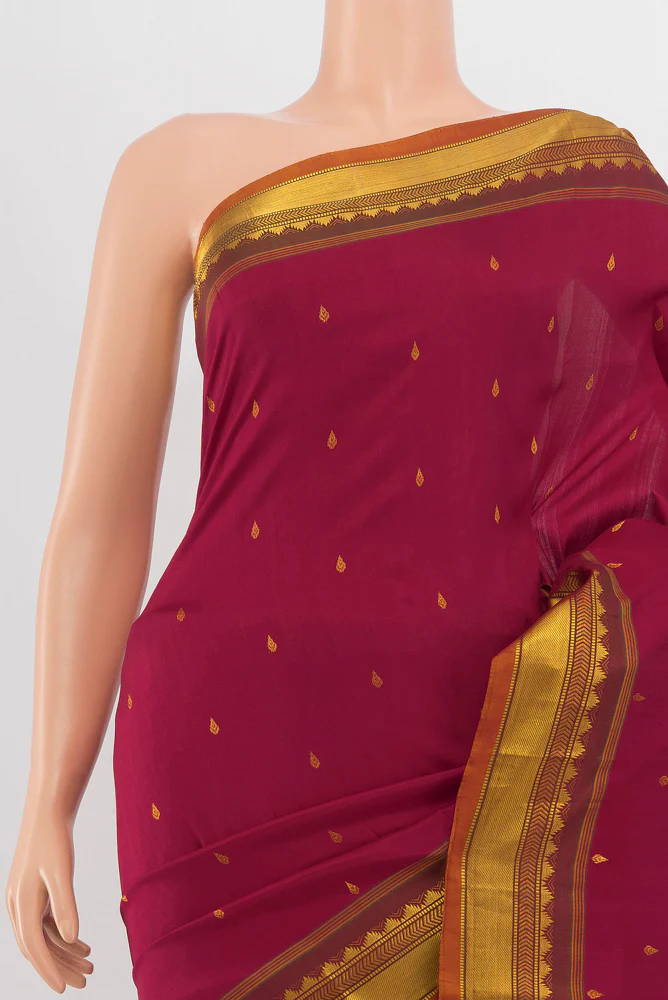 Maroon Kanchipuram Silk Saree - Image 2