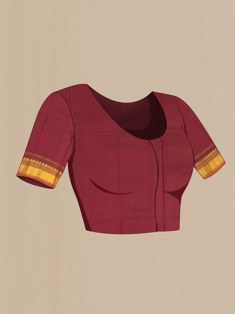 Maroon Kanchipuram Silk Saree - Image 4