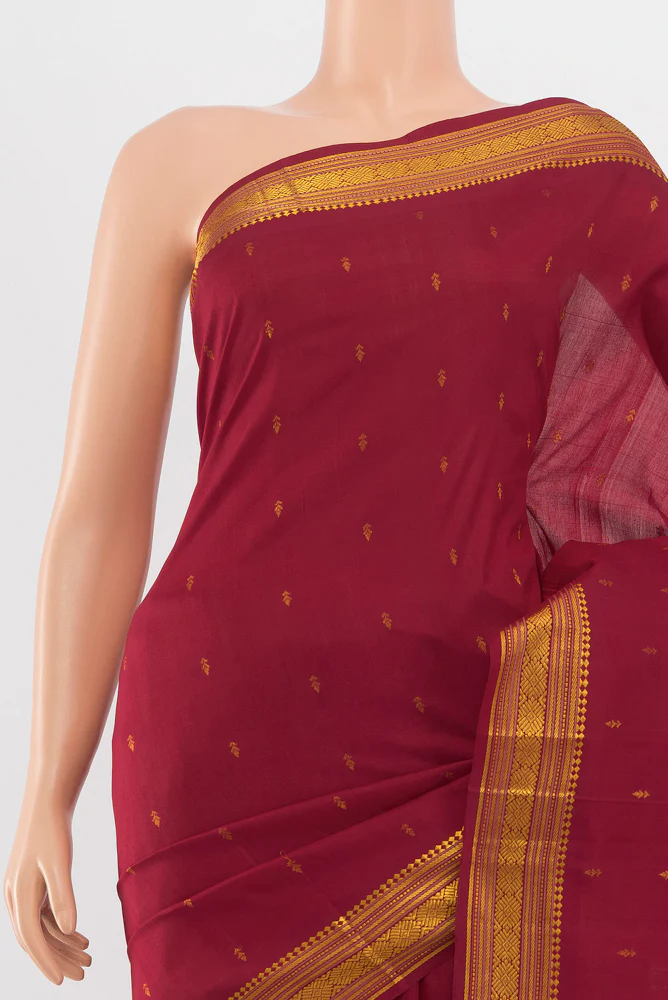 Maroon Kanchipuram Silk Saree - Image 2