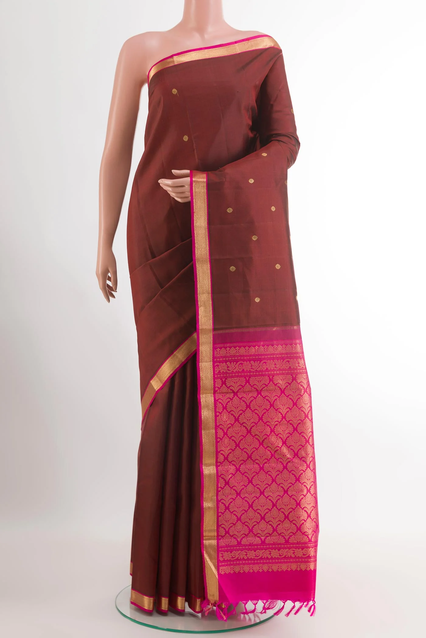 Maroon Kanchipuram Silk Saree