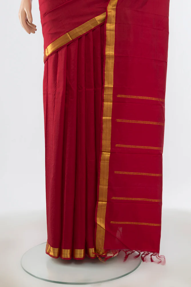 Maroon Kanchipuram Silk Saree - Image 3