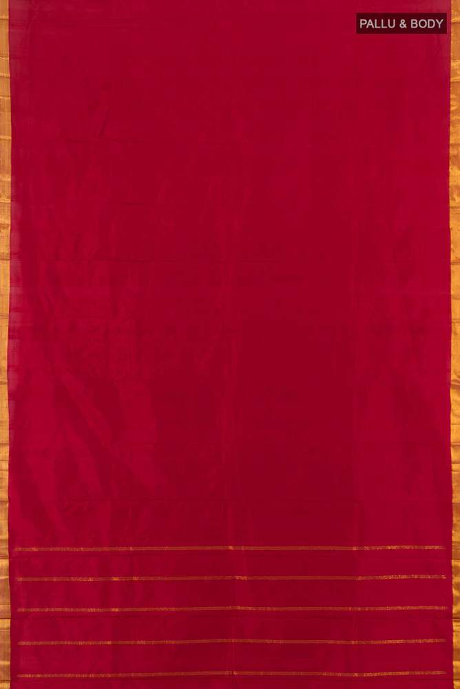 Maroon Kanchipuram Silk Saree - Image 4