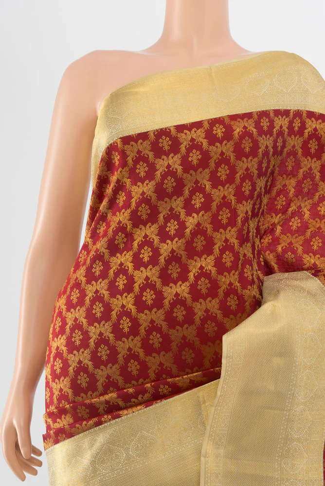Maroon Kanchipuram Silk Saree - Image 2