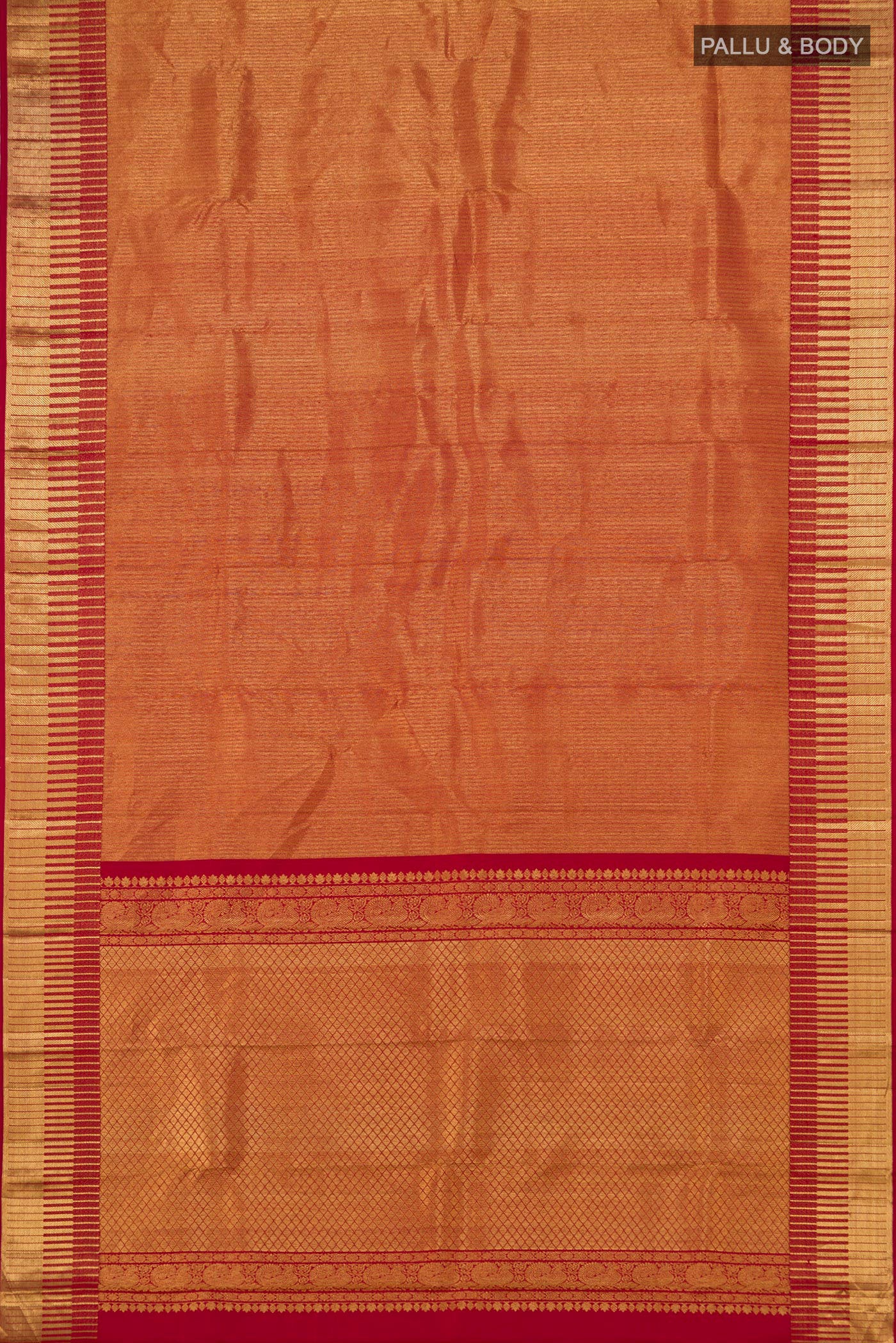 Red Kanchipuram Silk Saree - Image 5