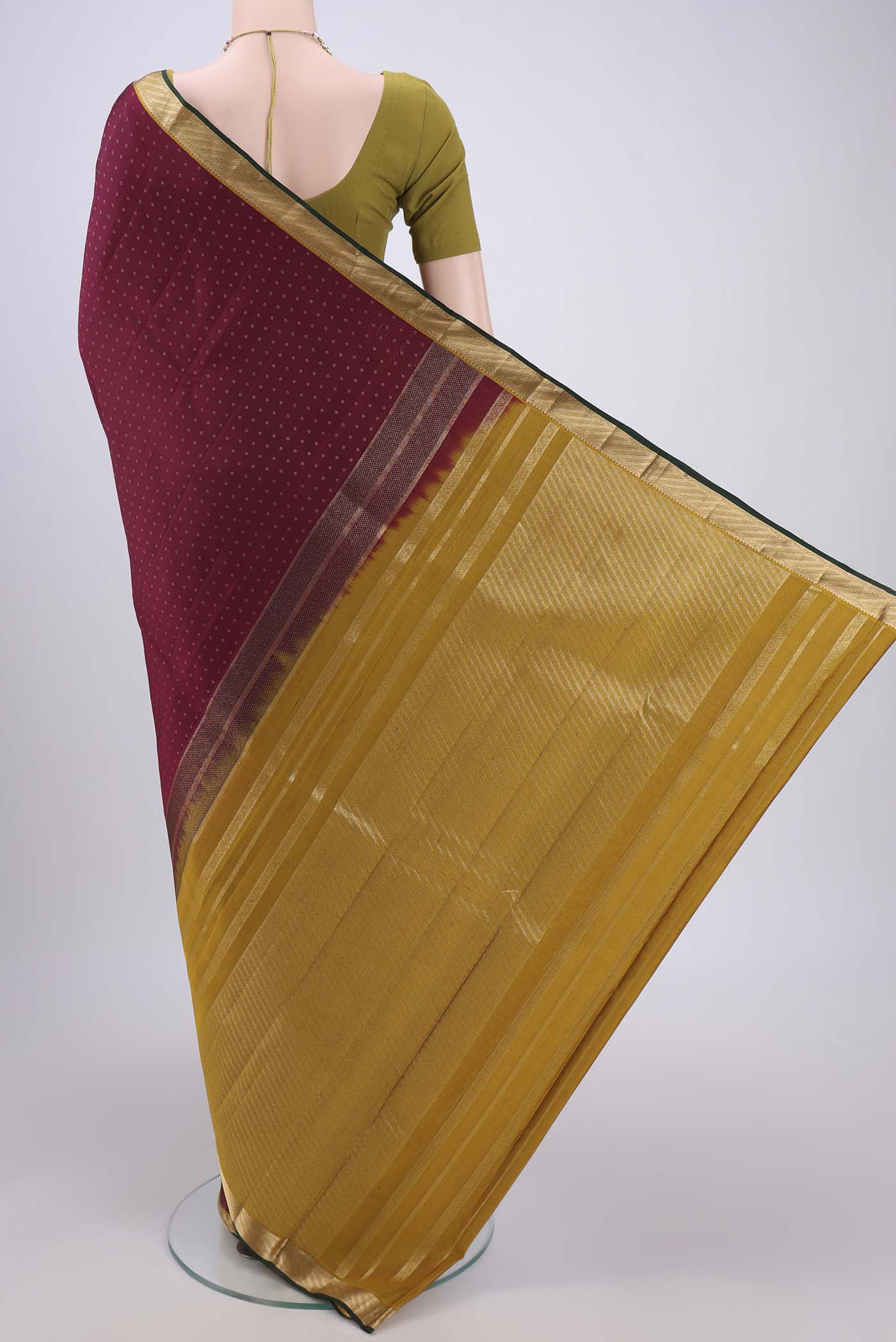 Maroon Kanchipuram Silk Saree - Image 3
