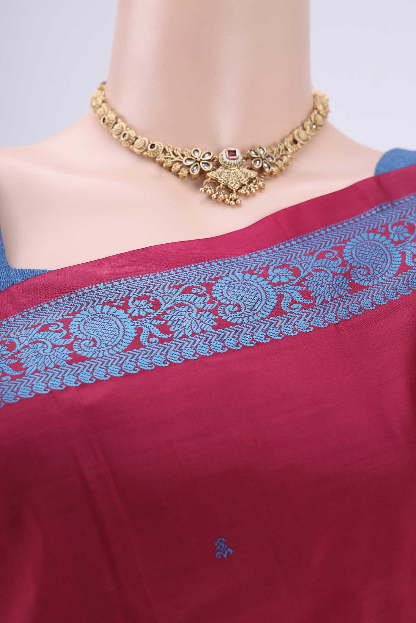 Maroon Kanchipuram Silk Saree - Image 2