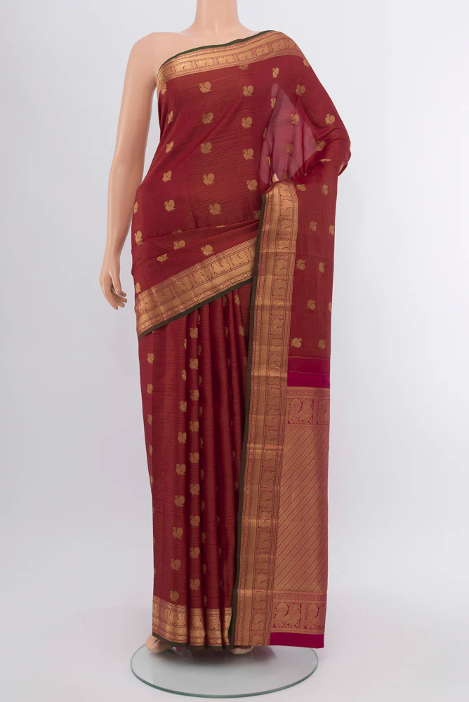 Maroon Kanchipuram Silk Saree