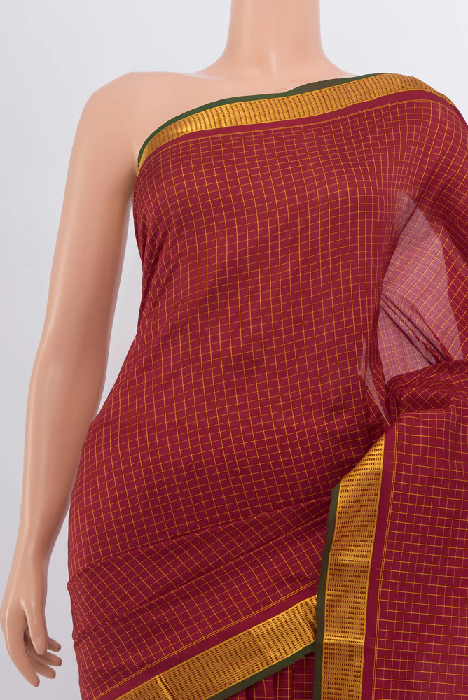 Maroon Kanchipuram Silk Saree - Image 2