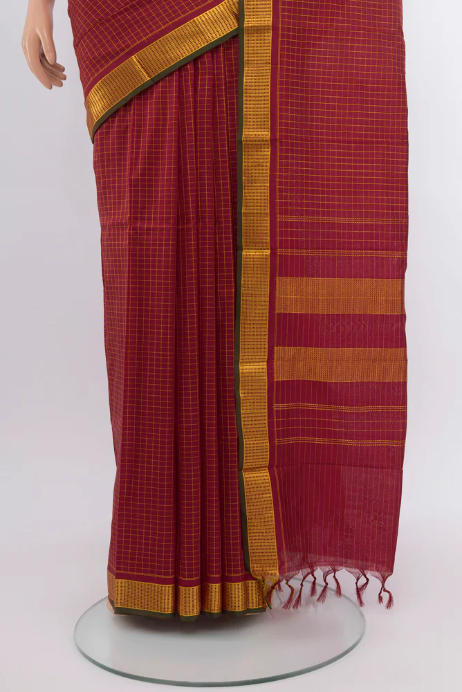 Maroon Kanchipuram Silk Saree - Image 3