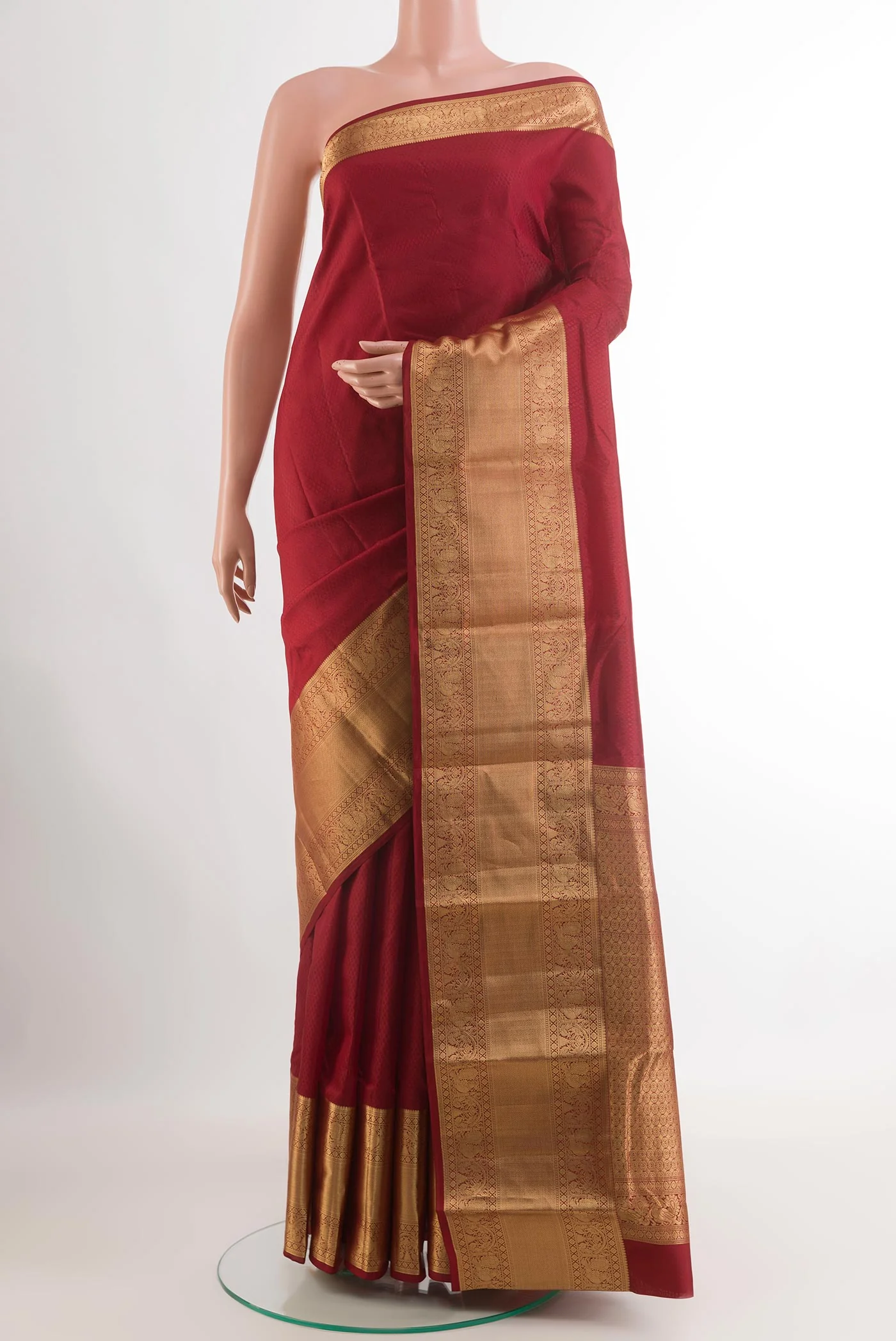 Maroon Kanchipuram Silk Saree