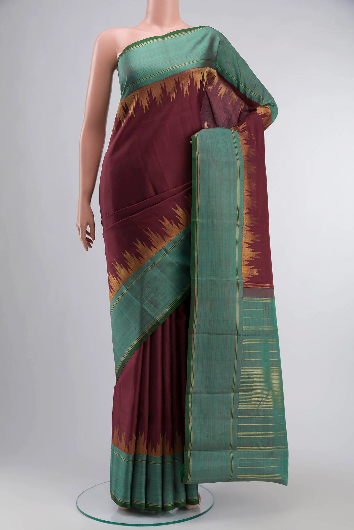 Maroon Kanchipuram Silk Saree