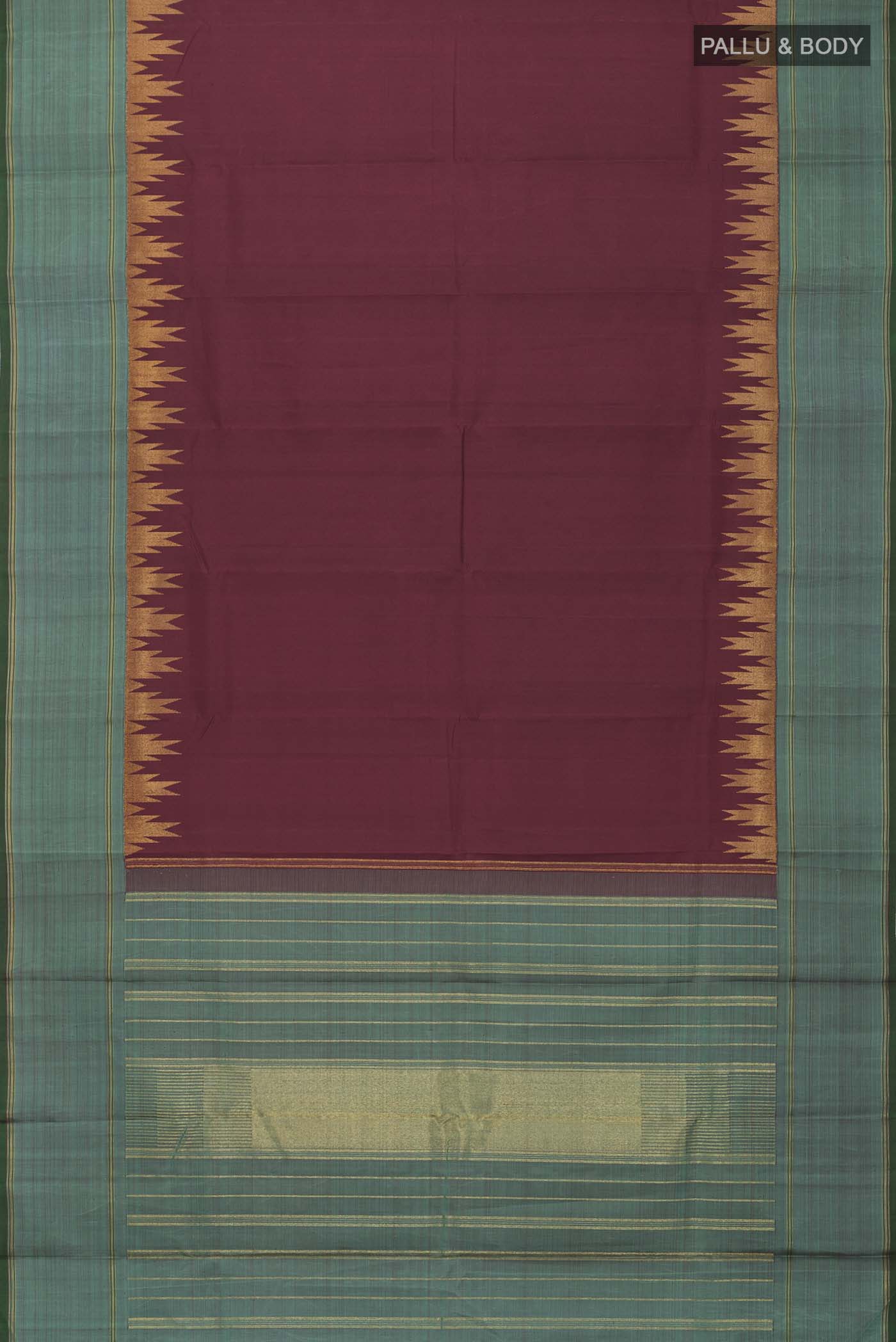 Maroon Kanchipuram Silk Saree - Image 6