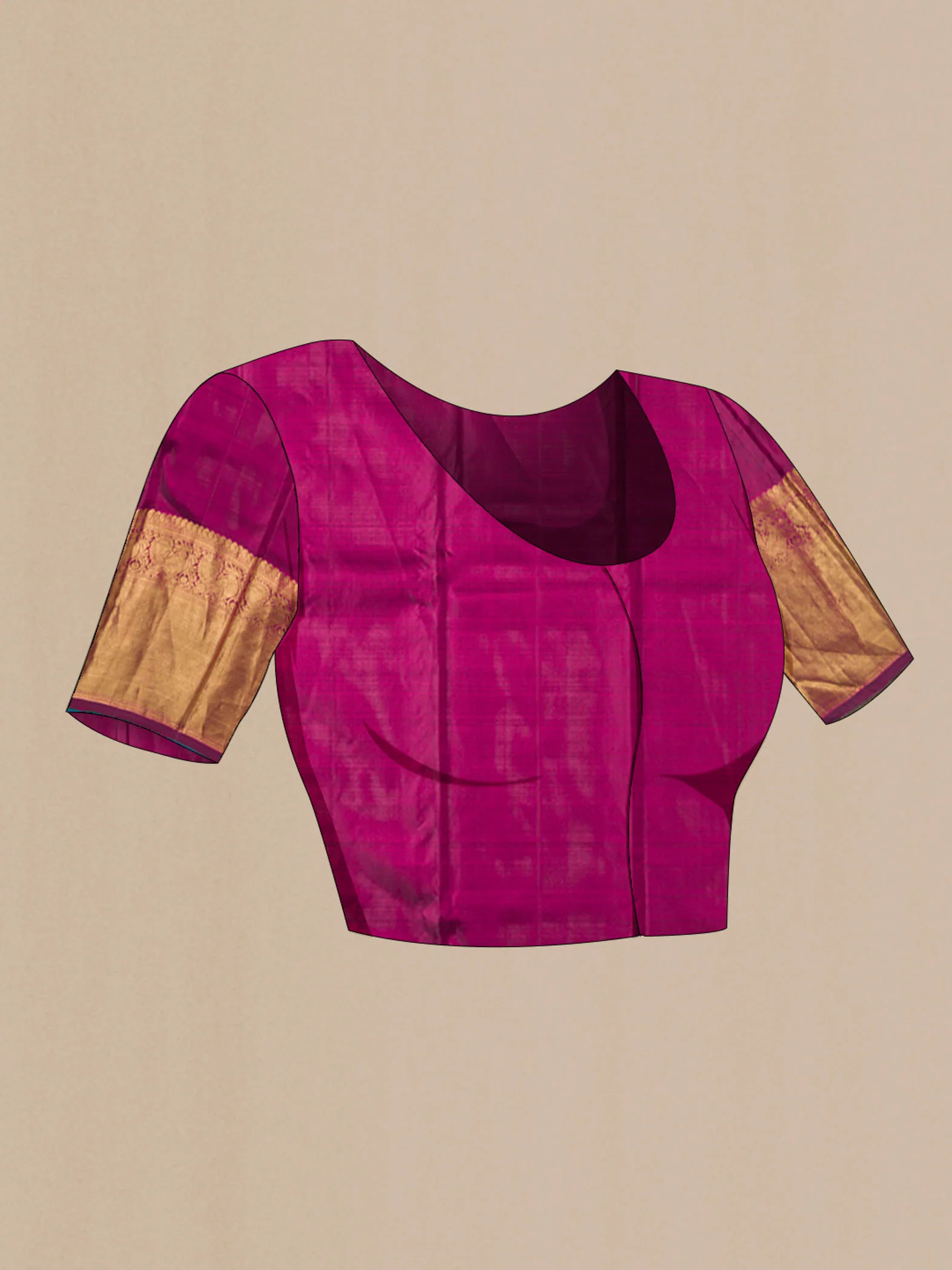 Magenta Kanjivaram Silk Saree - Image 5