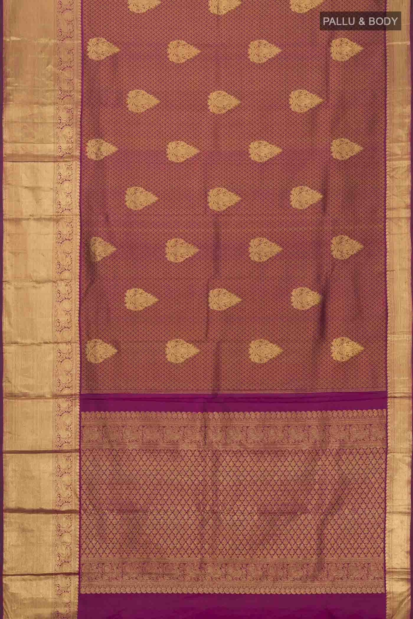 Magenta Kanjivaram Silk Saree - Image 6