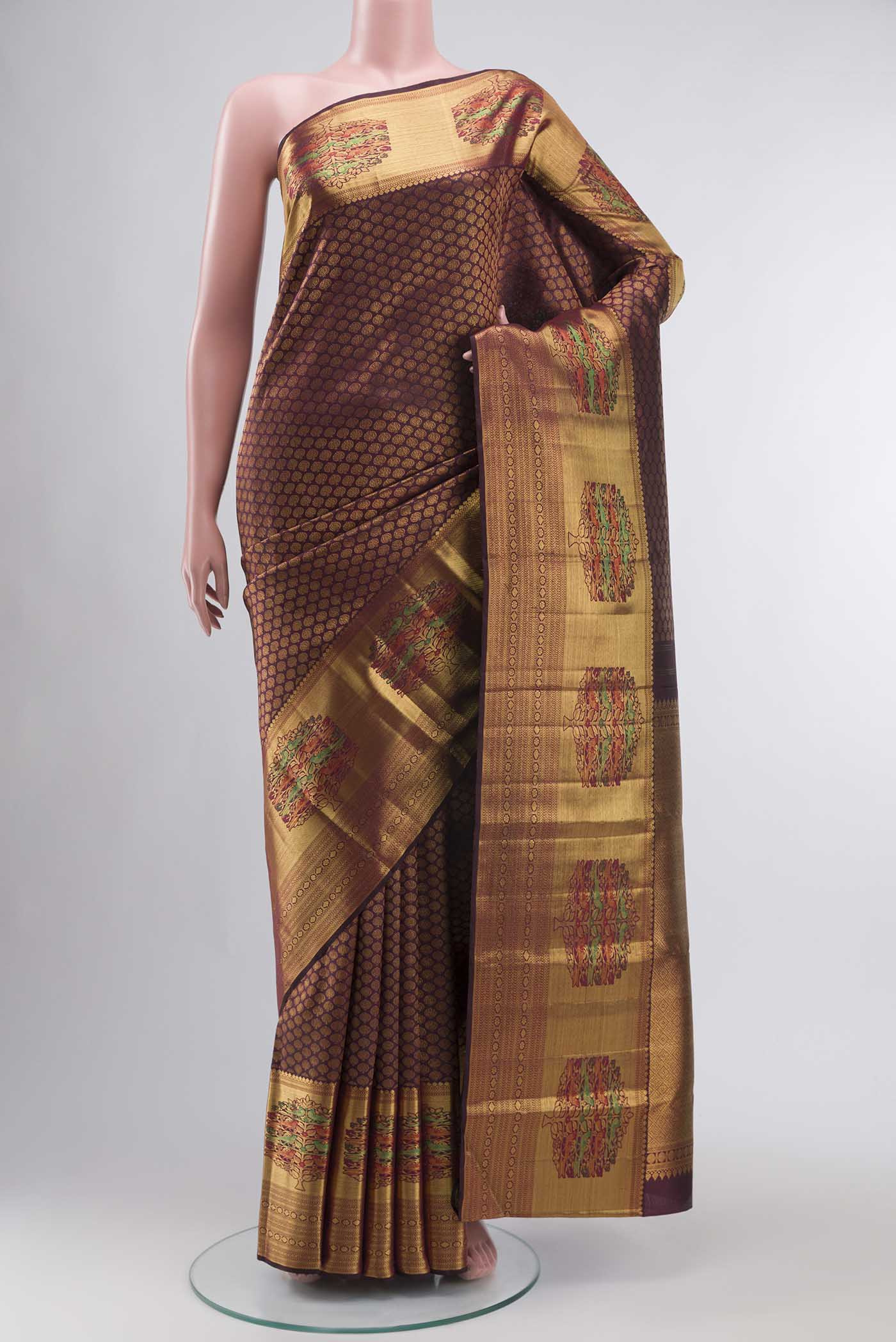 Coffee Brown Kanchipuram Silk Saree