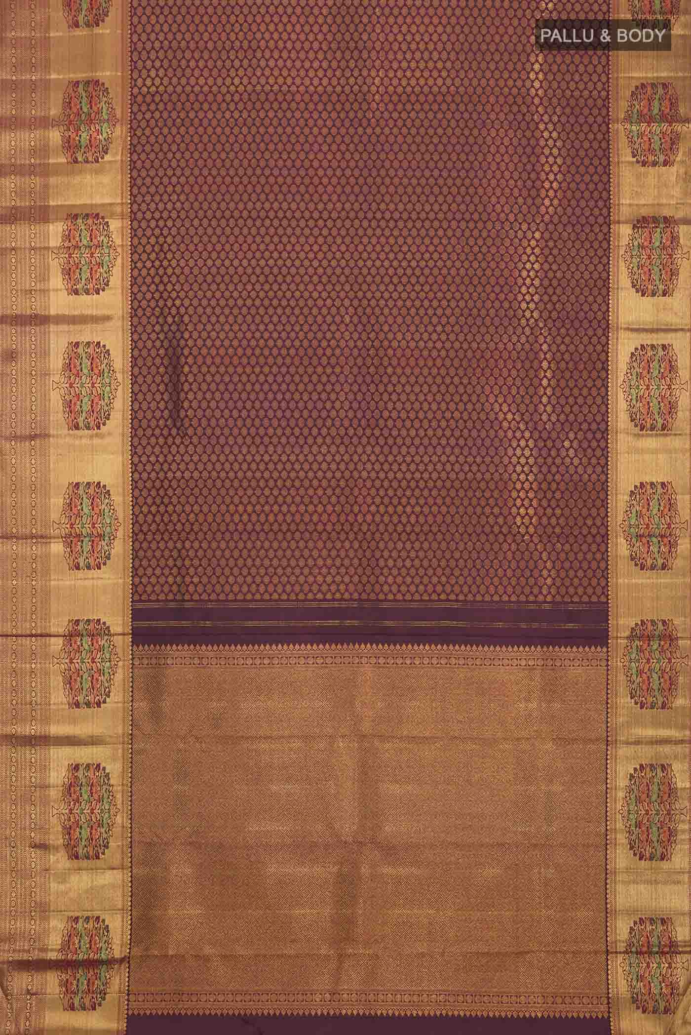 Coffee Brown Kanchipuram Silk Saree - Image 6
