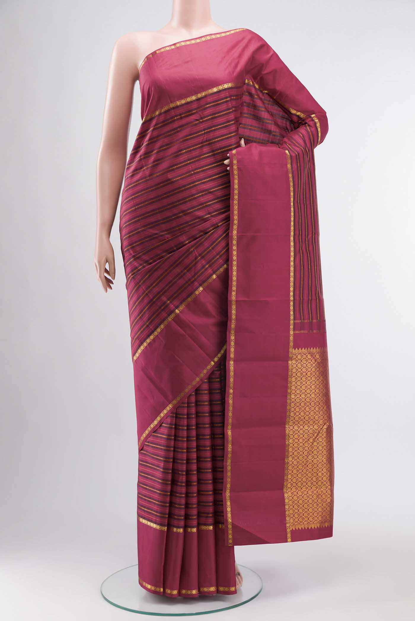 Maroon Kanchipuram Silk Saree