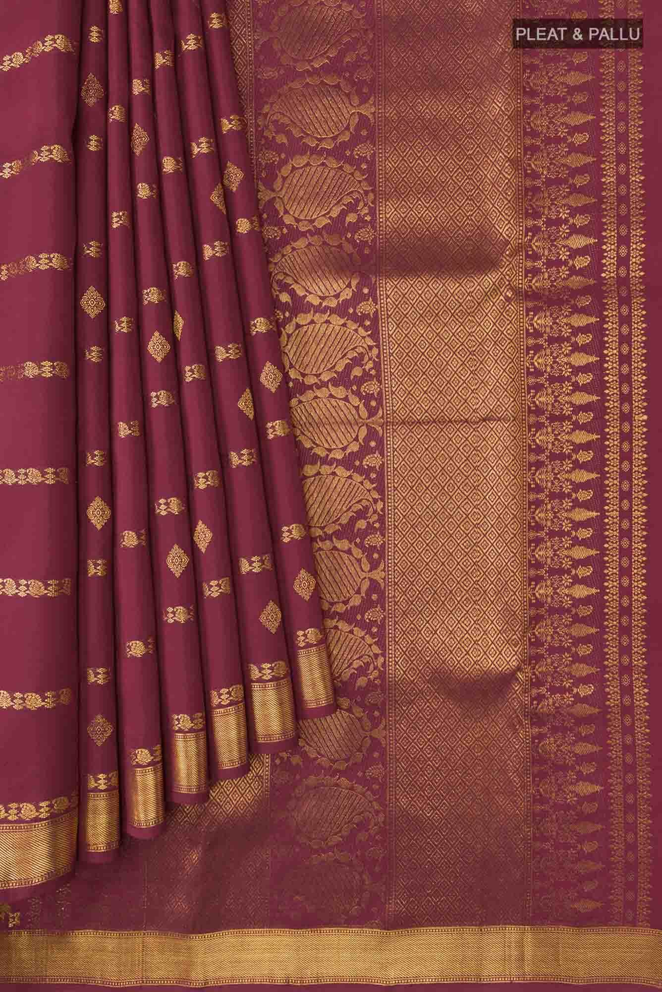 Ramya-Maroon Kanchipuram Silk Saree - Image 4