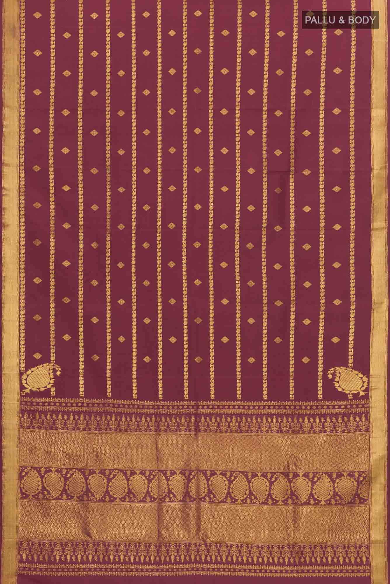 Ramya-Maroon Kanchipuram Silk Saree - Image 6